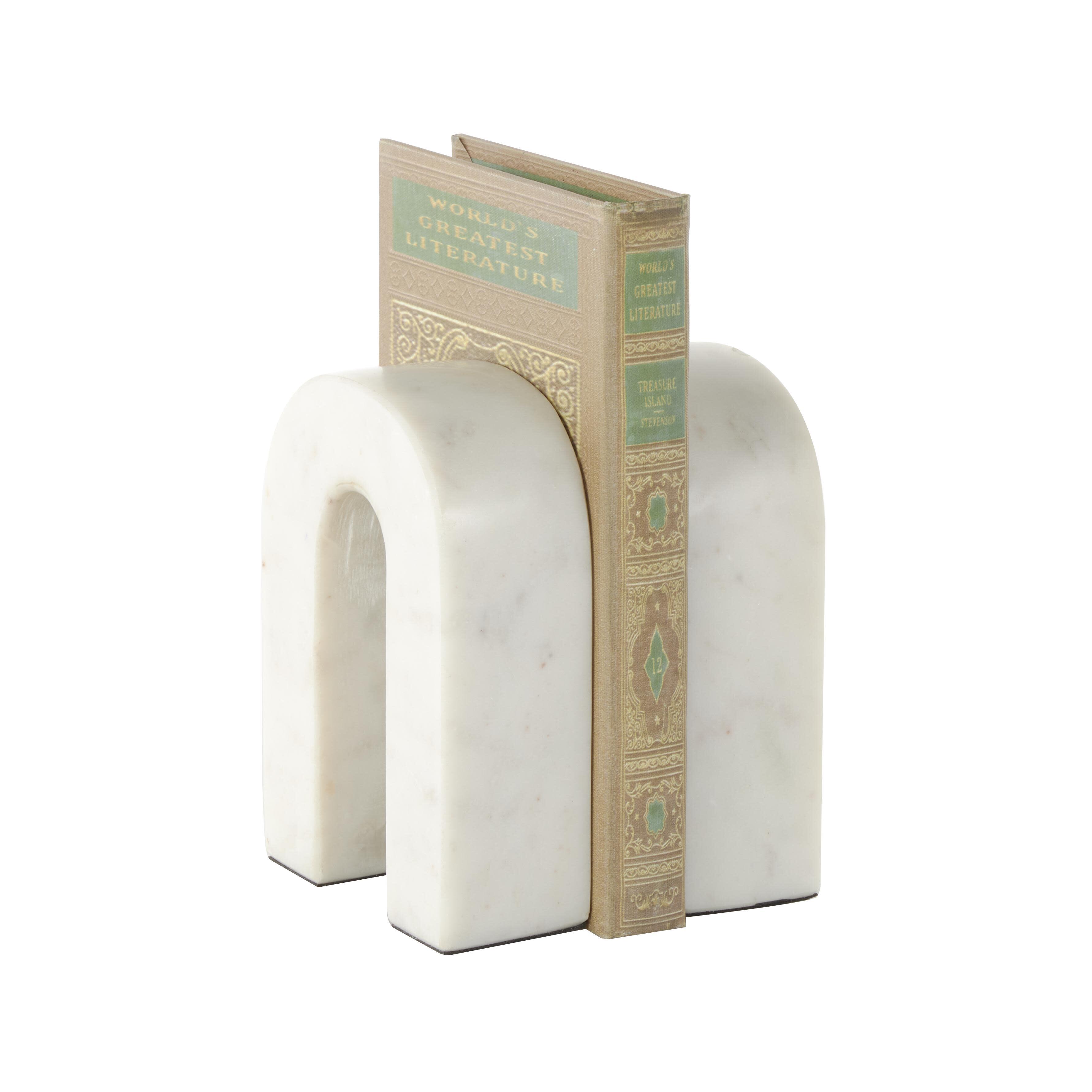 Bayberry Lane Arched Decorative Bookend (Set Of 2), Cream, large