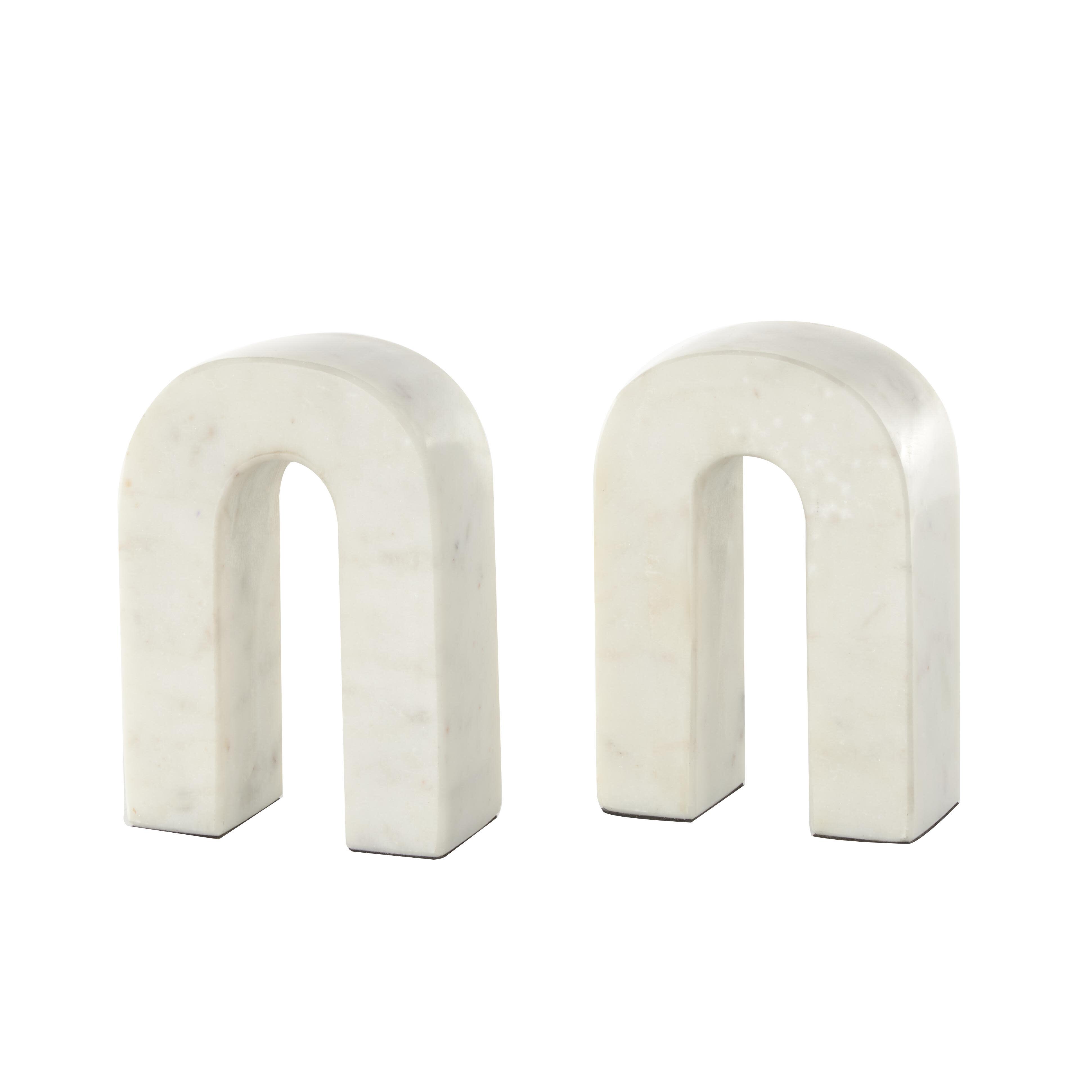 Bayberry Lane Arched Decorative Bookend (Set Of 2), Cream, large