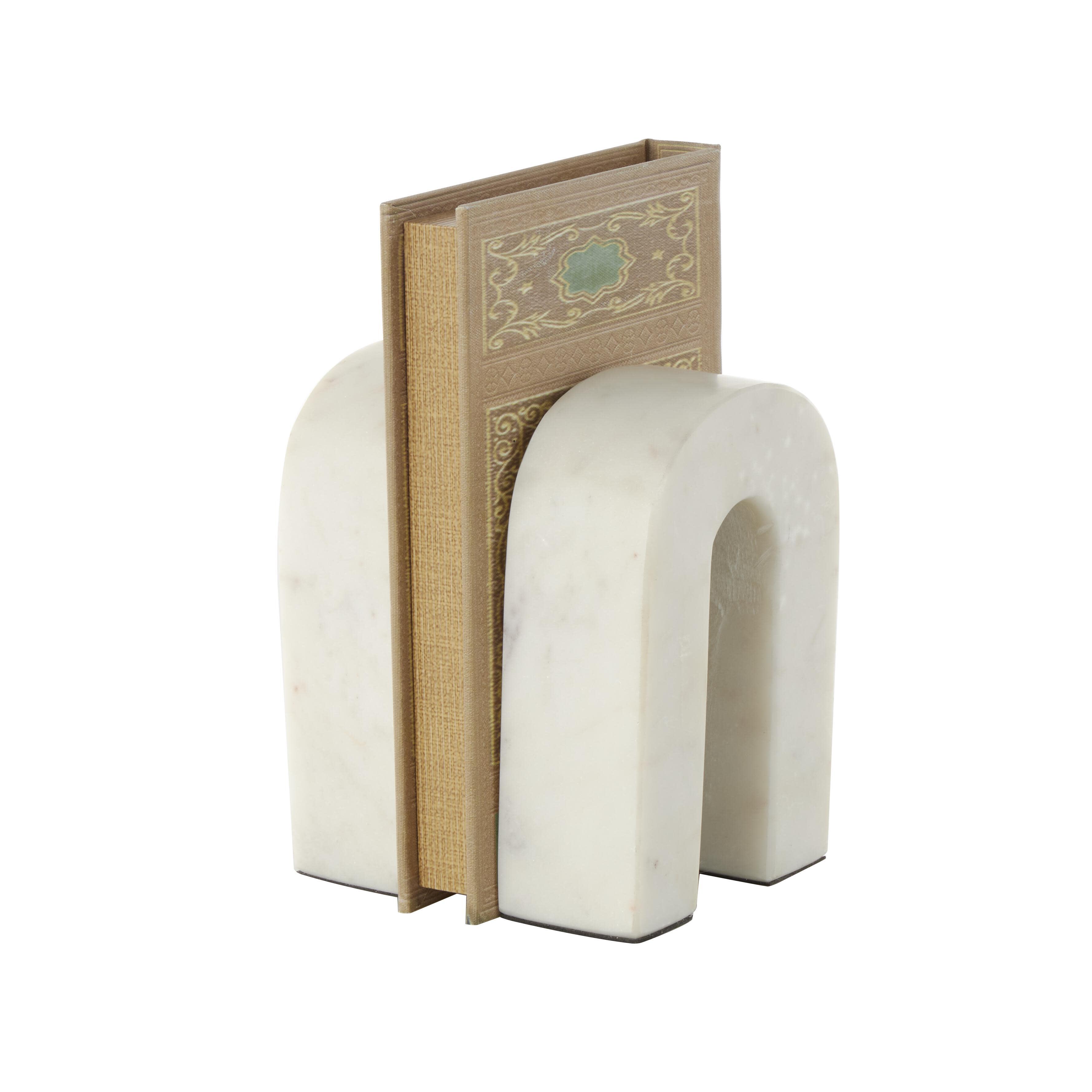 Bayberry Lane Arched Decorative Bookend (Set Of 2), Cream, large