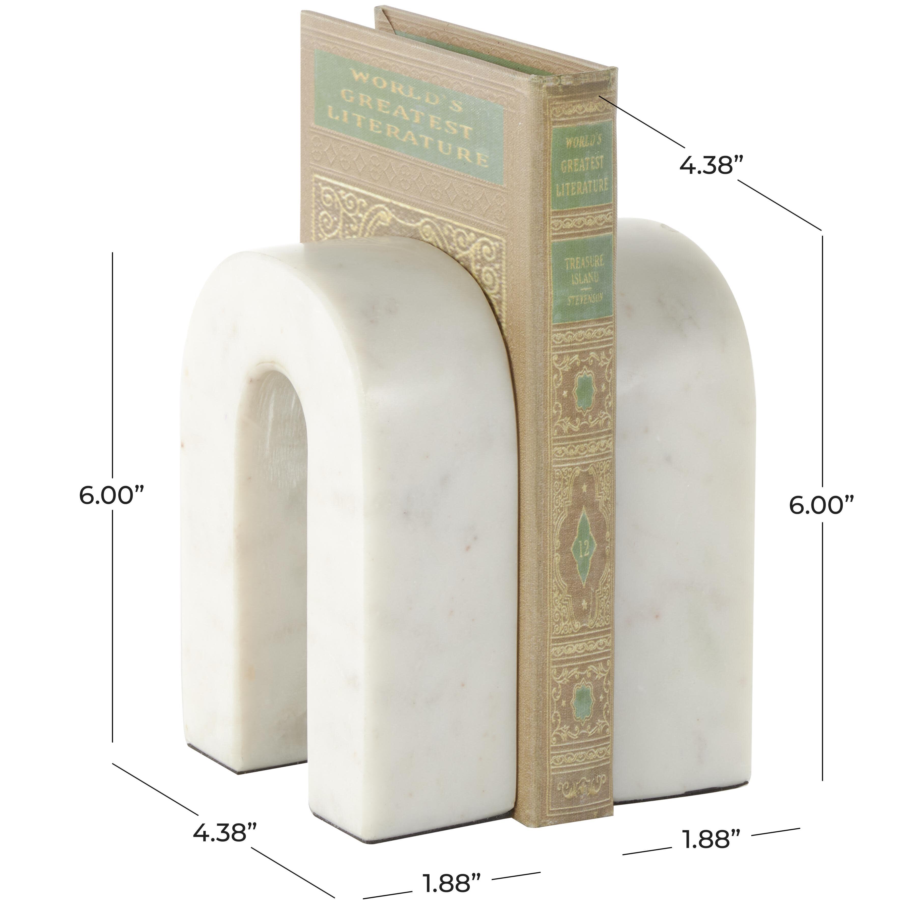 Bayberry Lane Arched Decorative Bookend (Set Of 2), Cream, large