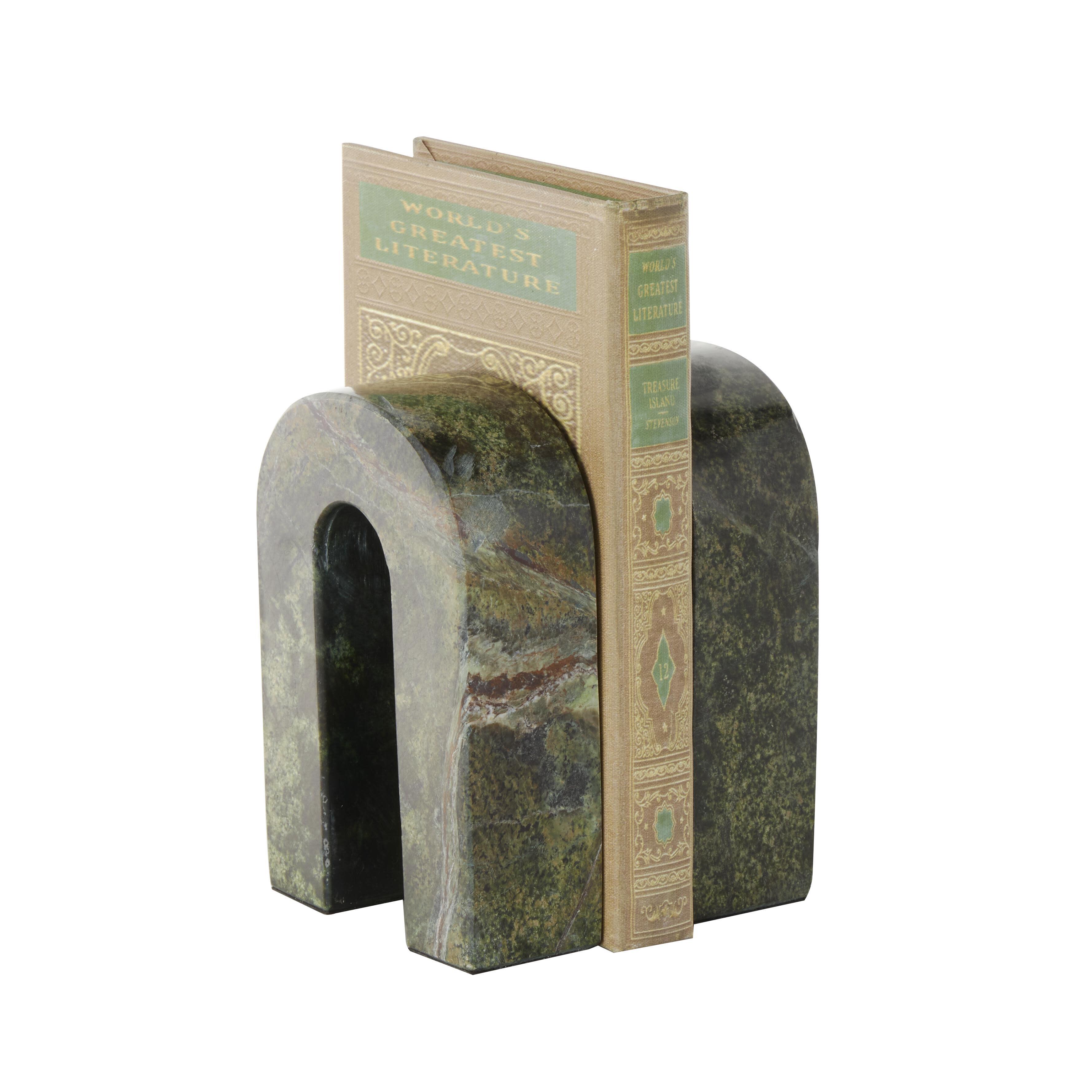 Bayberry Lane Arched Decorative Bookend (Set Of 2), Green, large