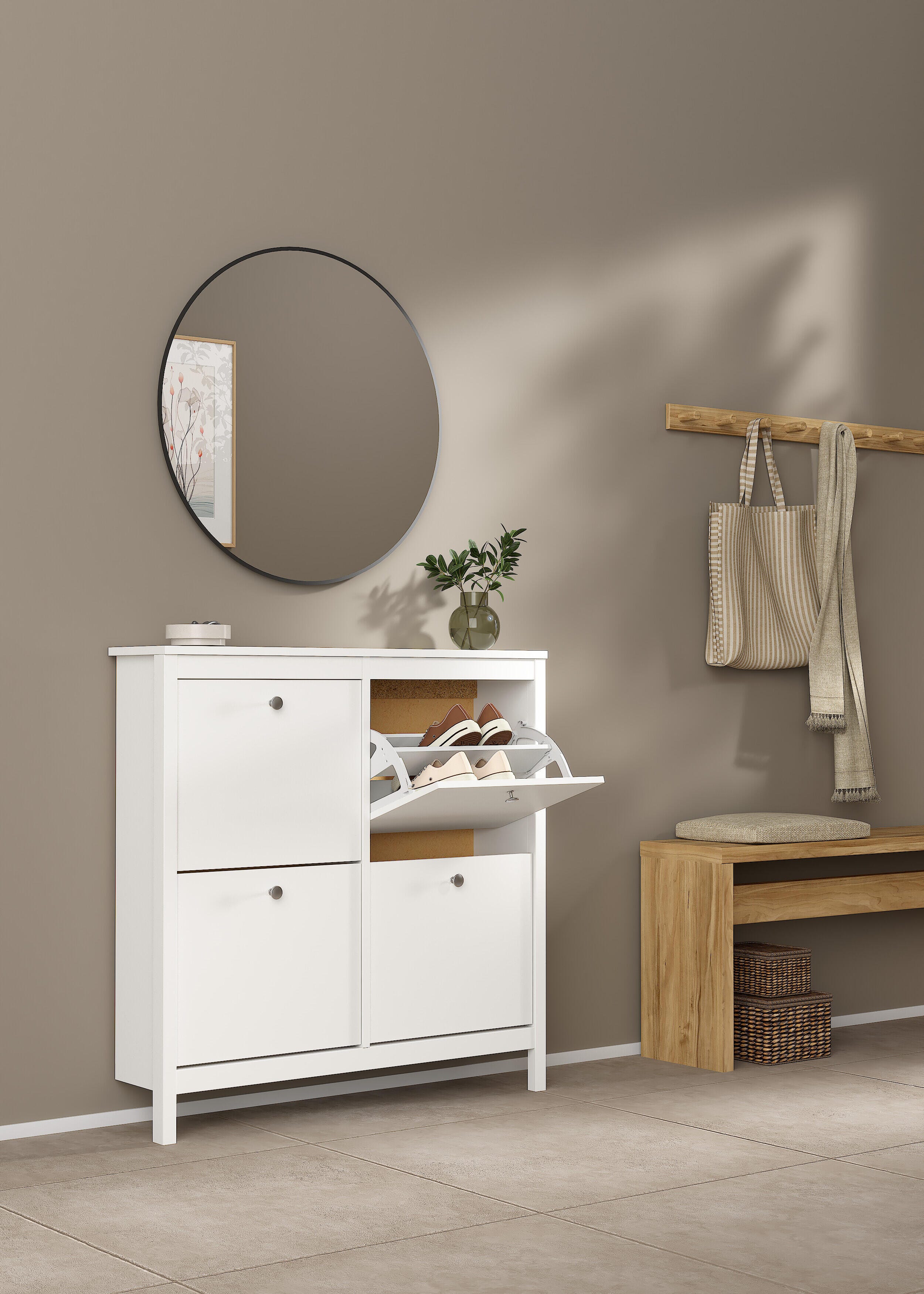 Tvilum Madrid 4 Drawer Shoe Cabinet, , rollover