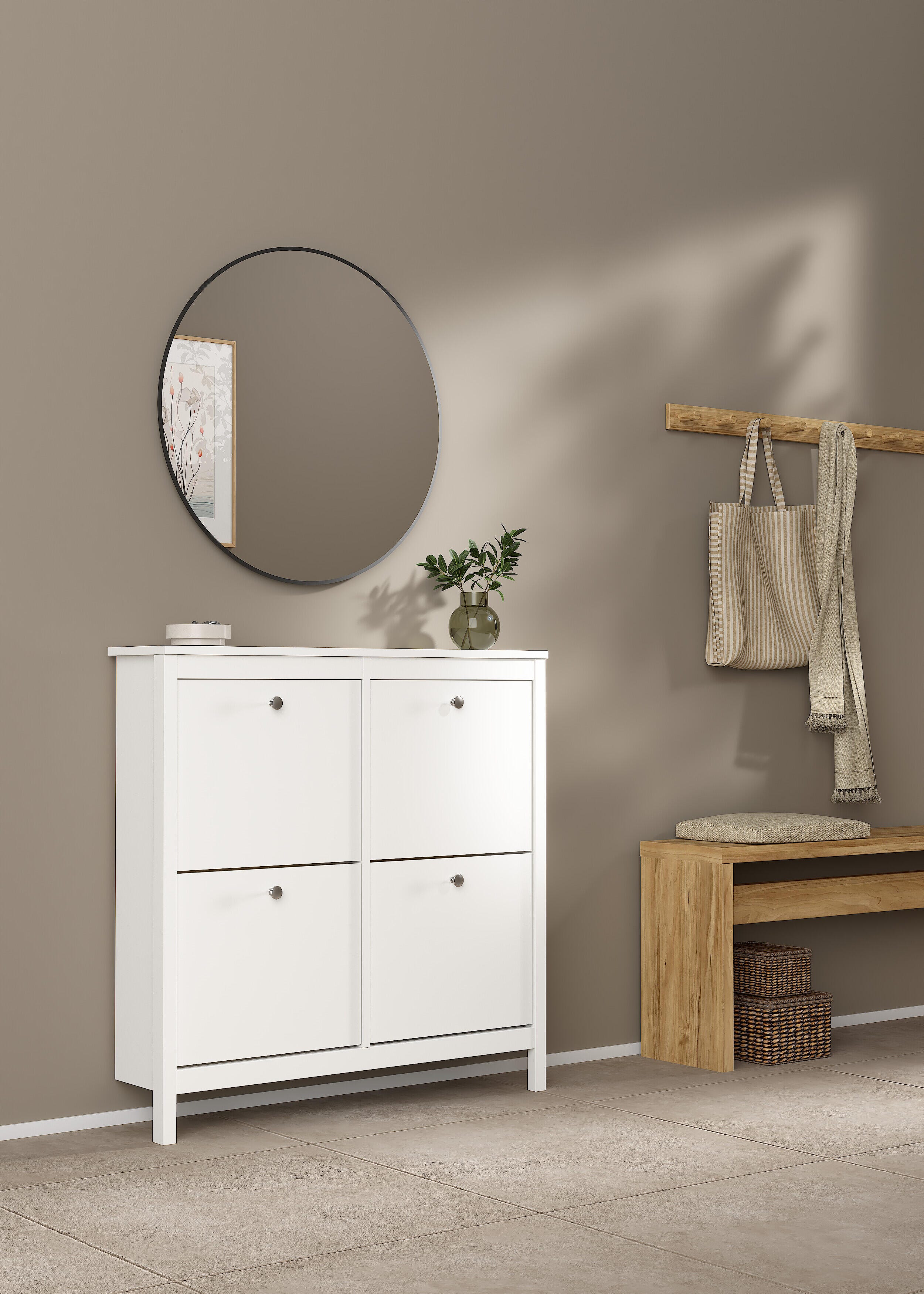 Tvilum Madrid 4 Drawer Shoe Cabinet, , large
