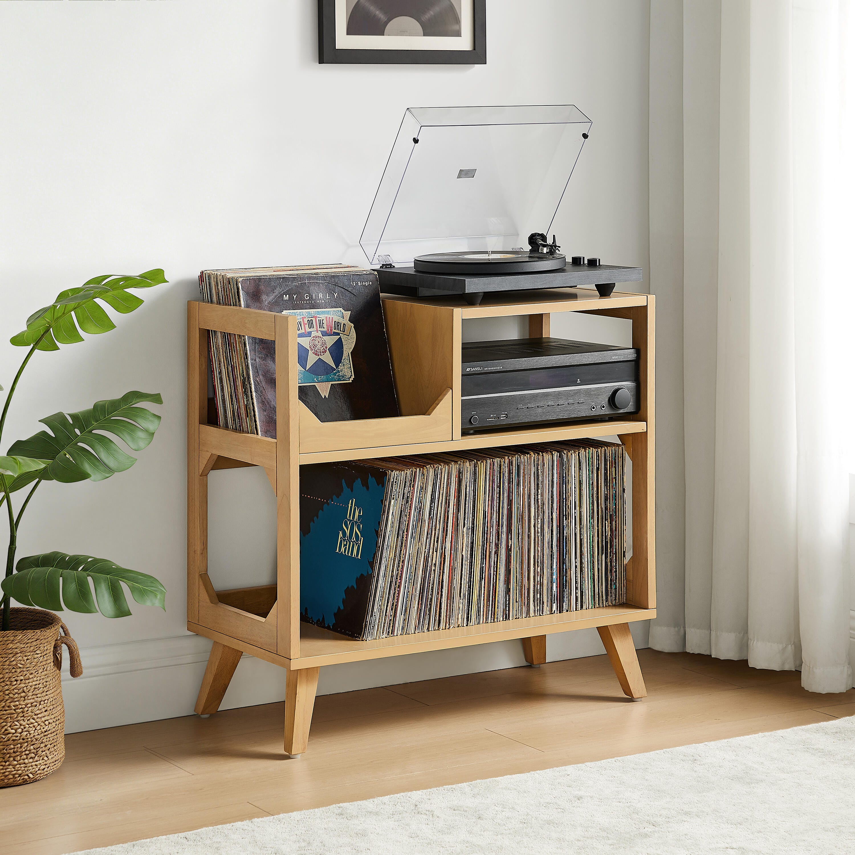 Crosley Furniture Asheville 32" Record Player Stand, , rollover