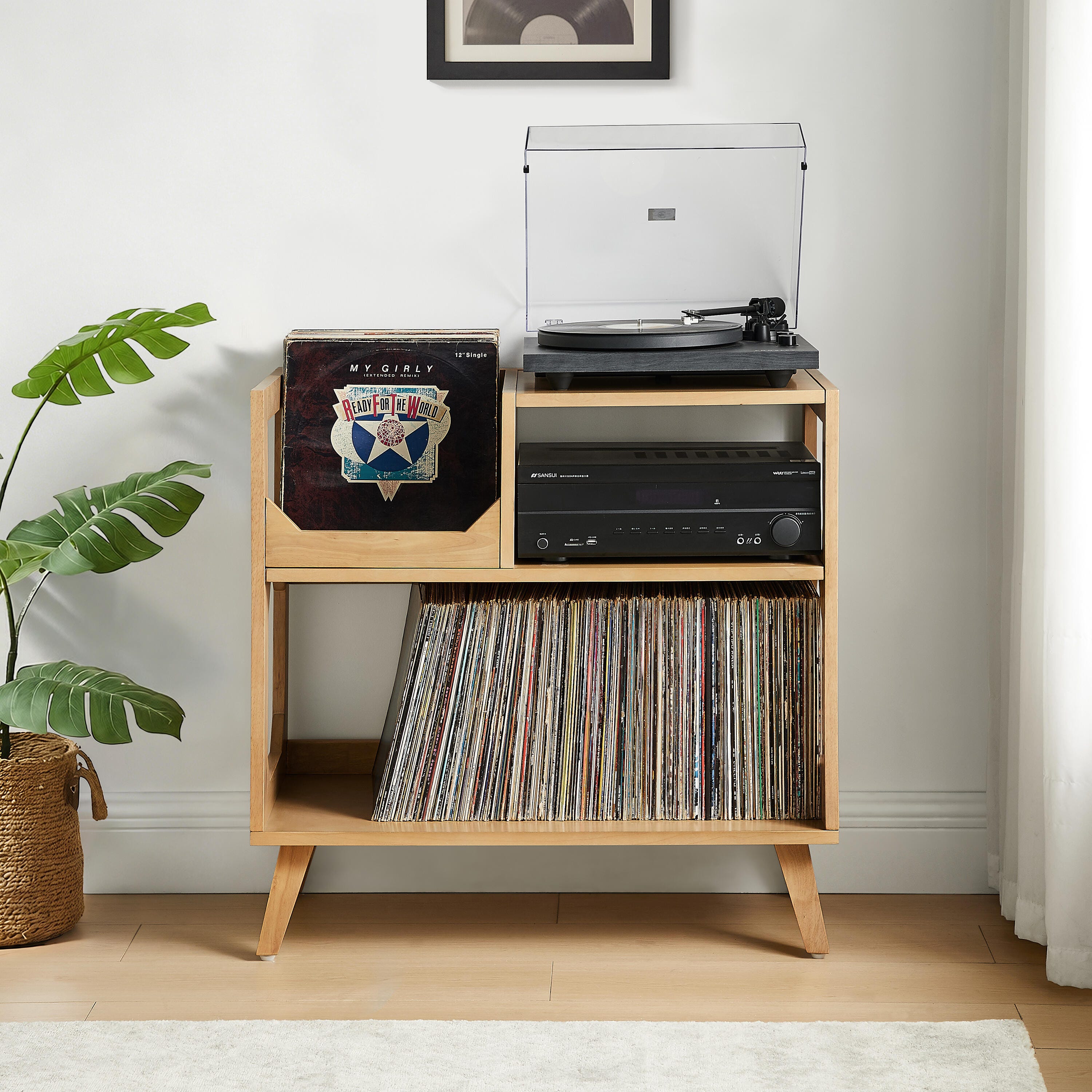 Crosley Furniture Asheville 32" Record Player Stand, , large