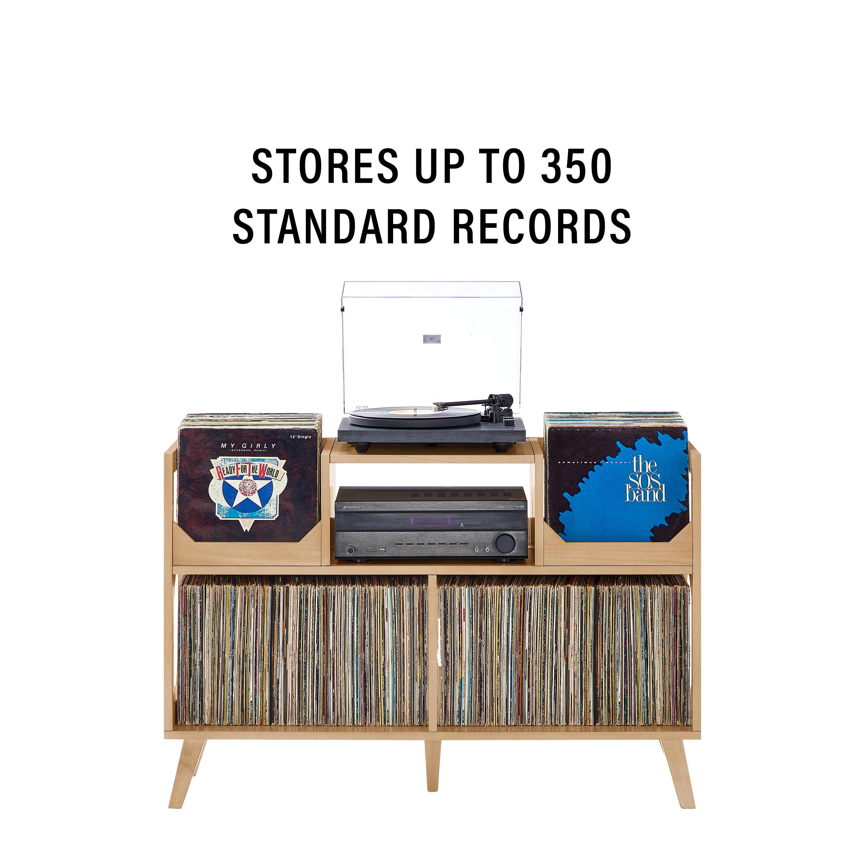 Crosley Furniture Asheville 47" Record Player Stand, , large