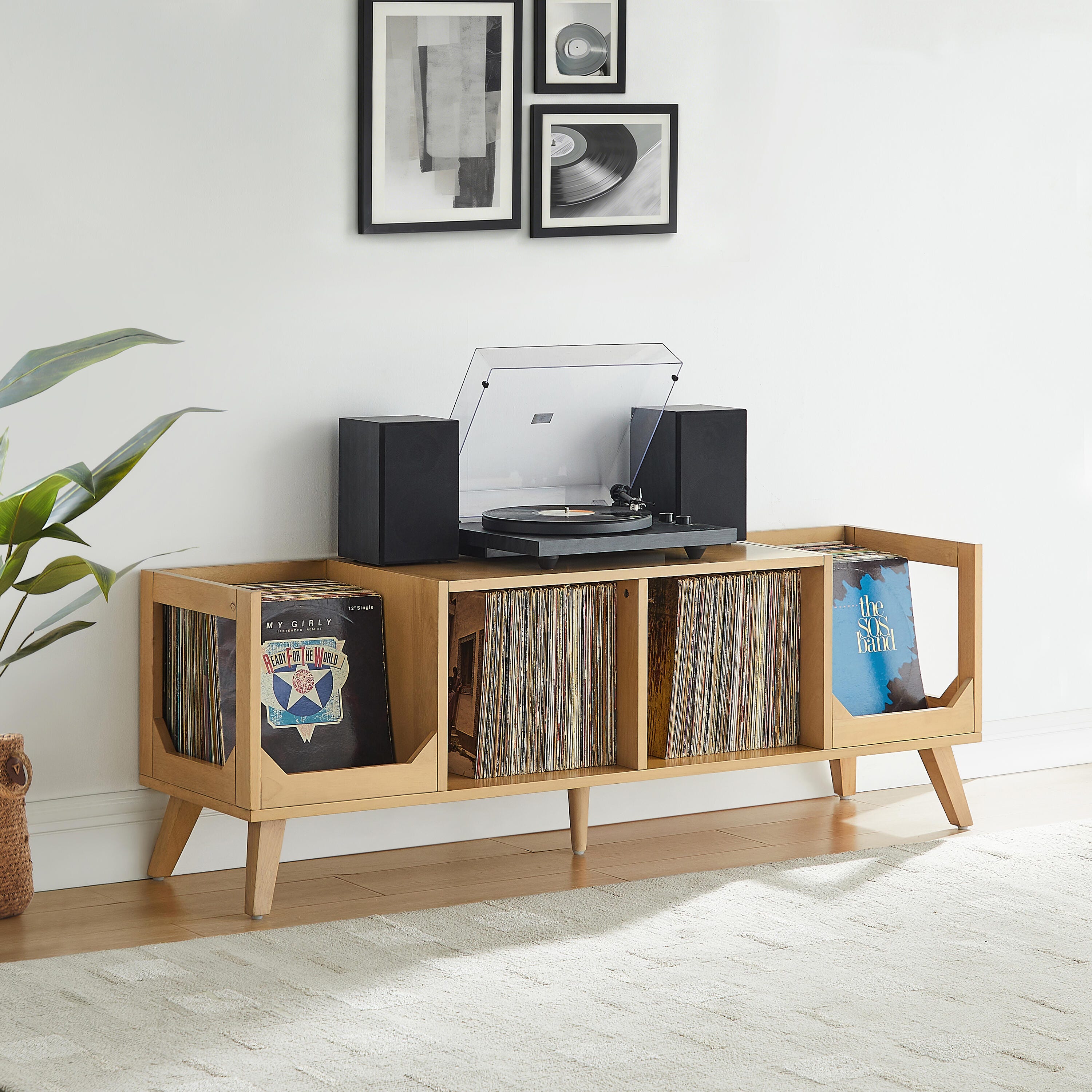 Crosley Furniture Asheville 60" Record Player Stand, , rollover