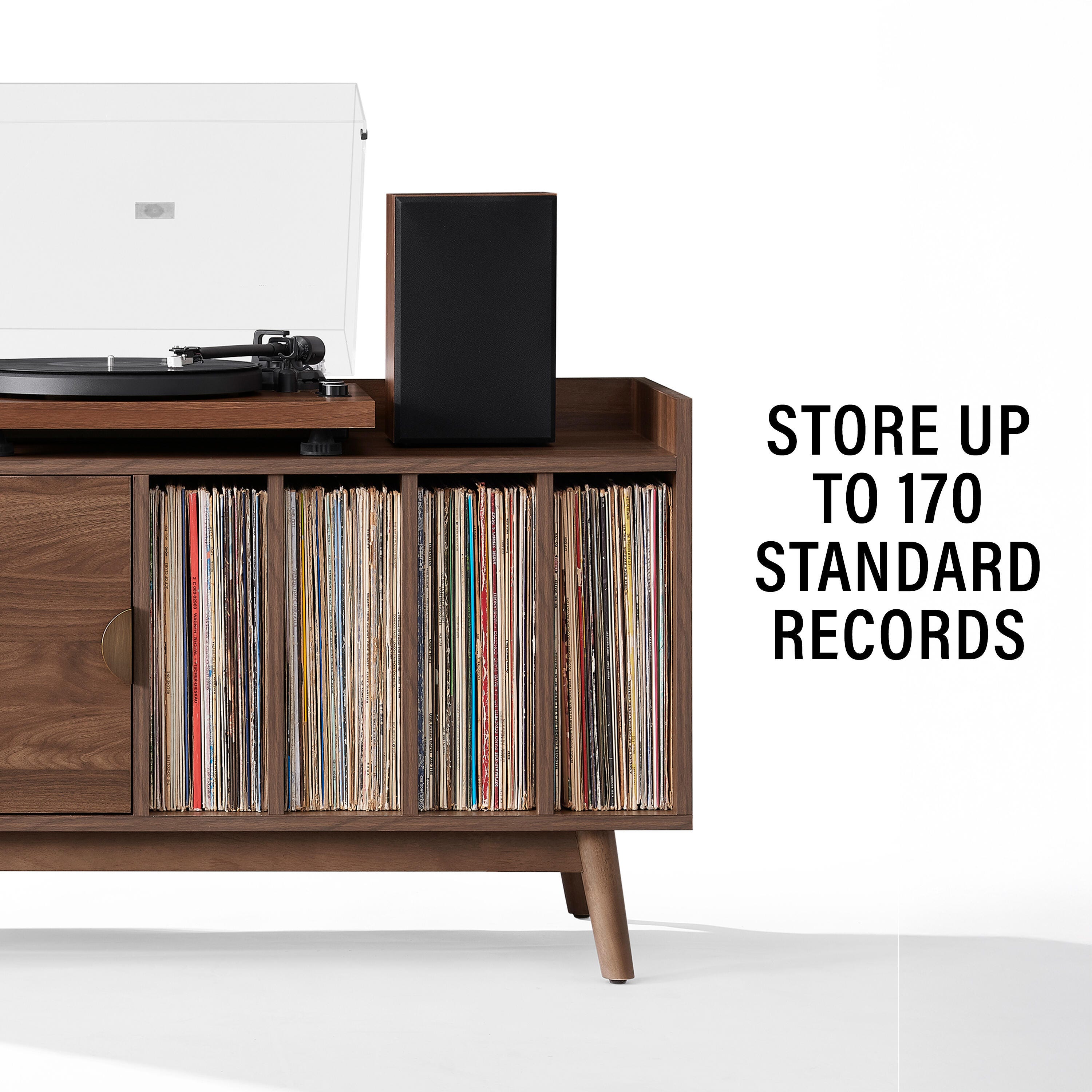 CrosleyFurniture Skylar 40" Record Player Cabinet, Walnut, large
