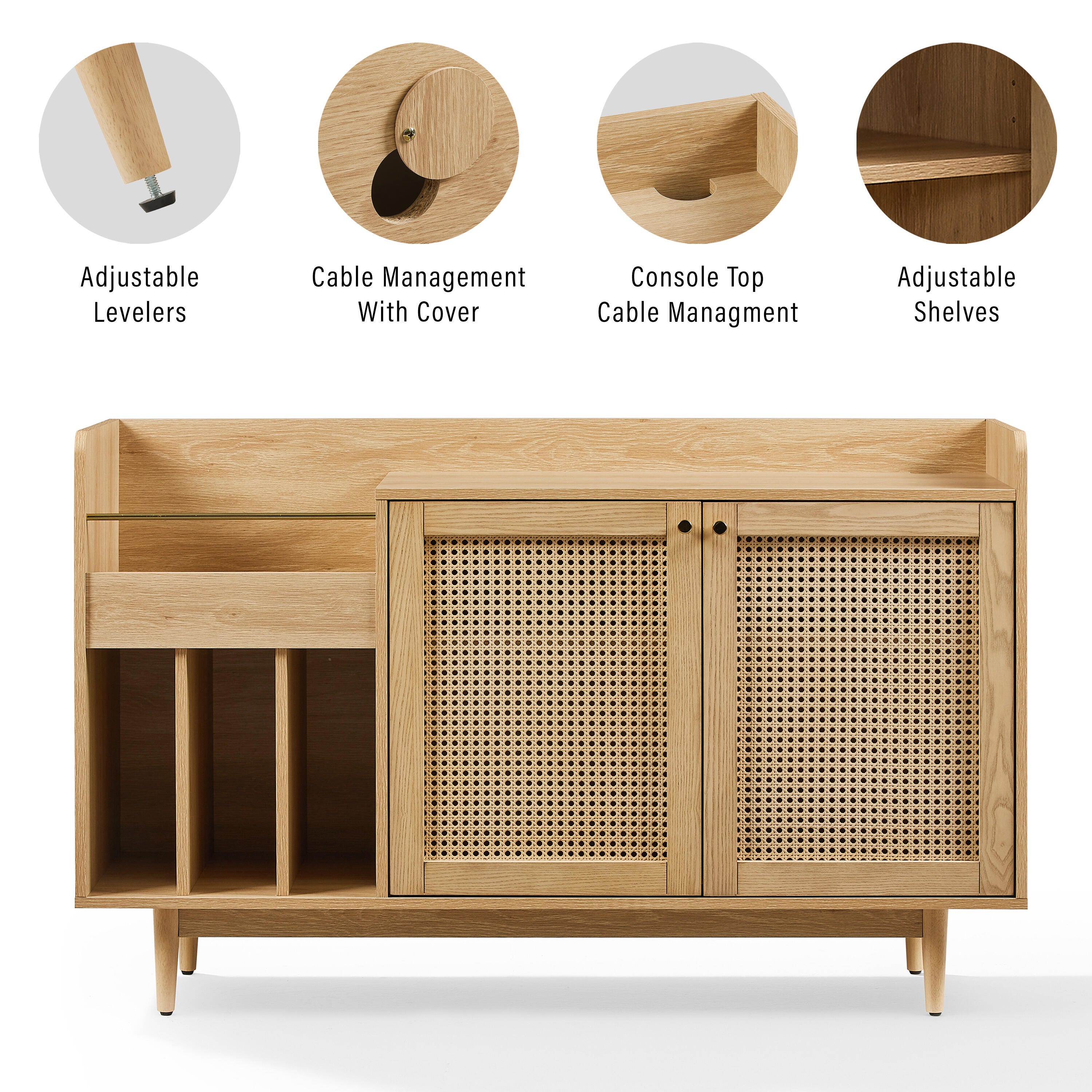 CrosleyFurniture Maeve 50" Record Player Cabinet, , large