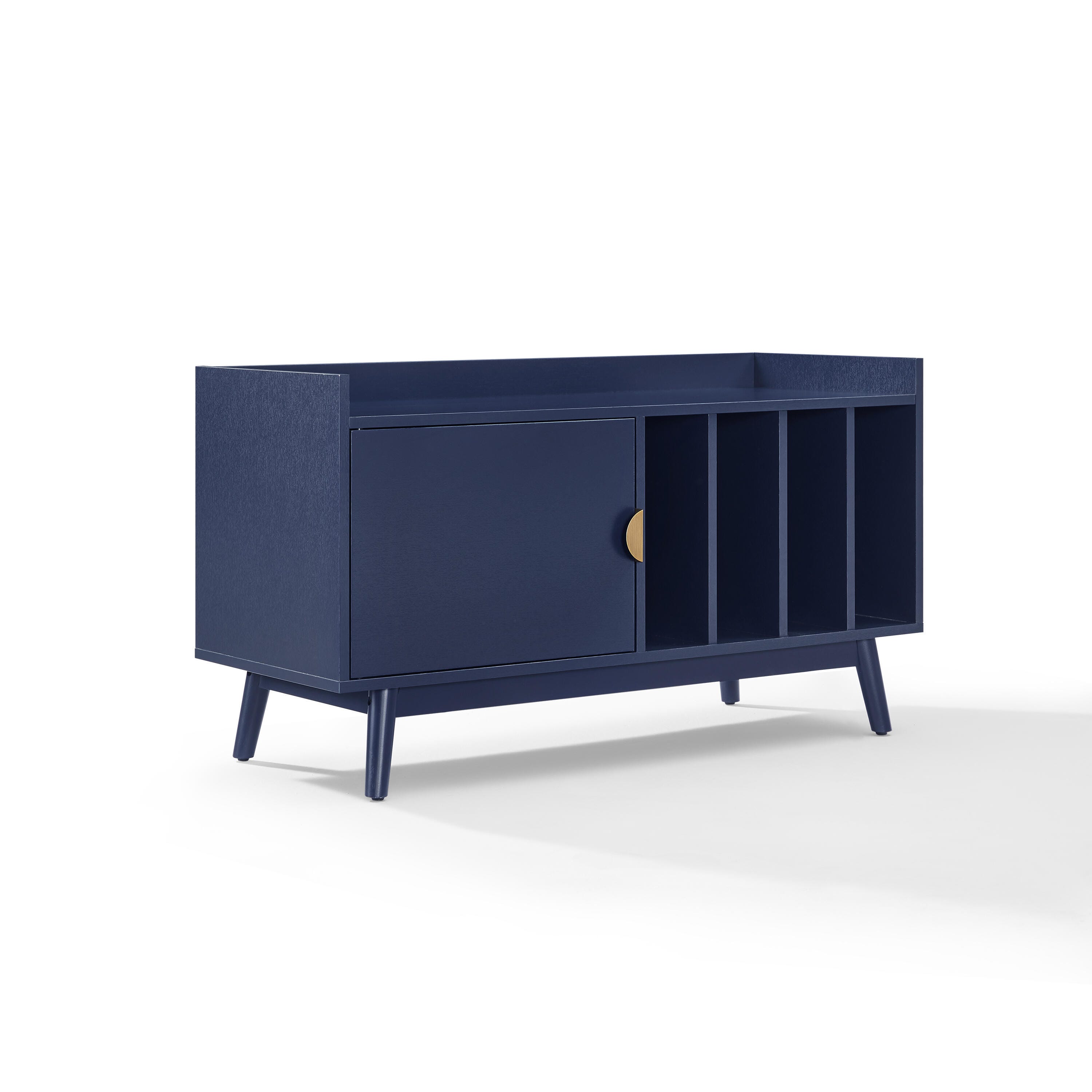 CrosleyFurniture Skylar 40" Record Player Cabinet, Navy, large