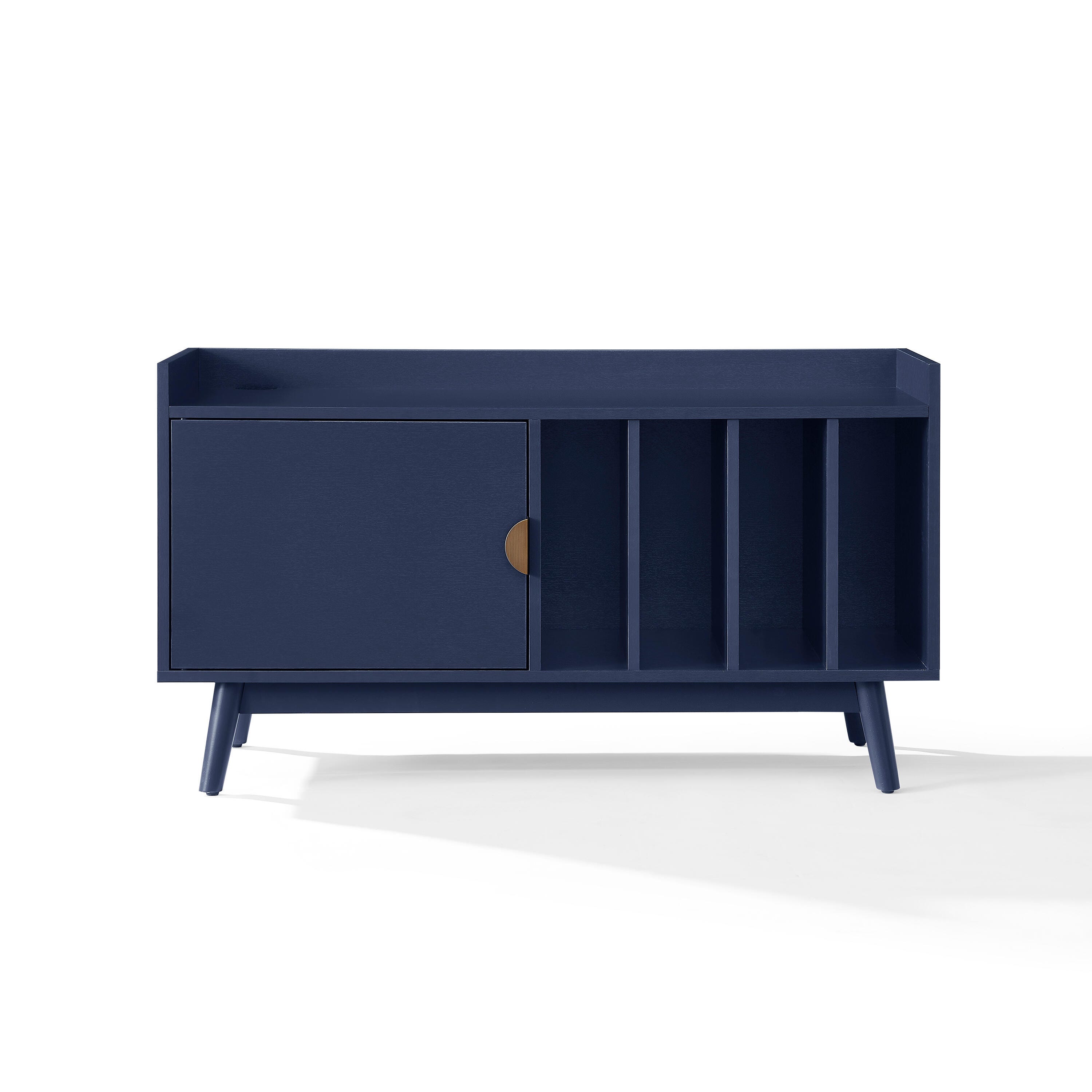 CrosleyFurniture Skylar 40" Record Player Cabinet, Navy, large