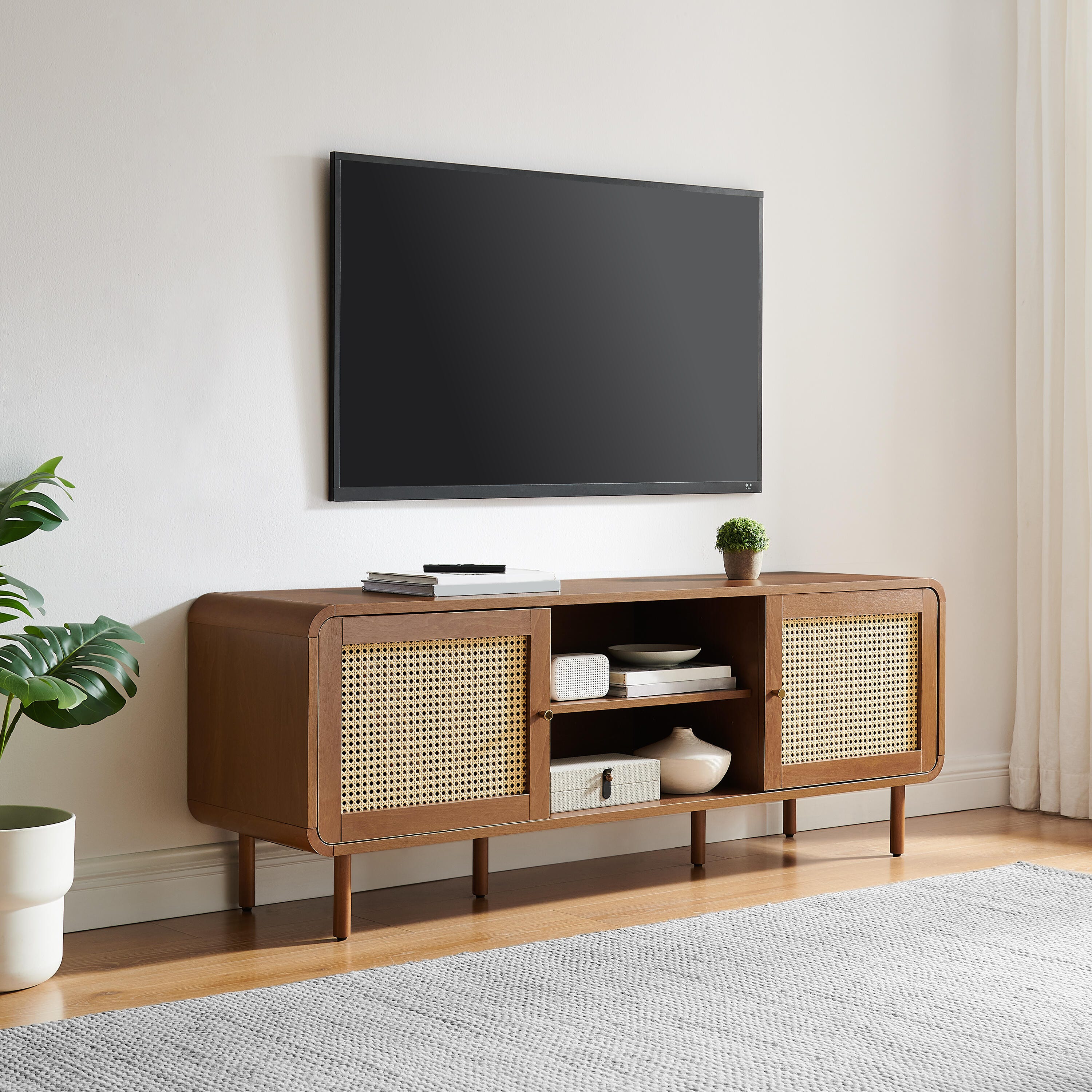 CrosleyFurniture Nora 60" Record Player Cabinet, , rollover