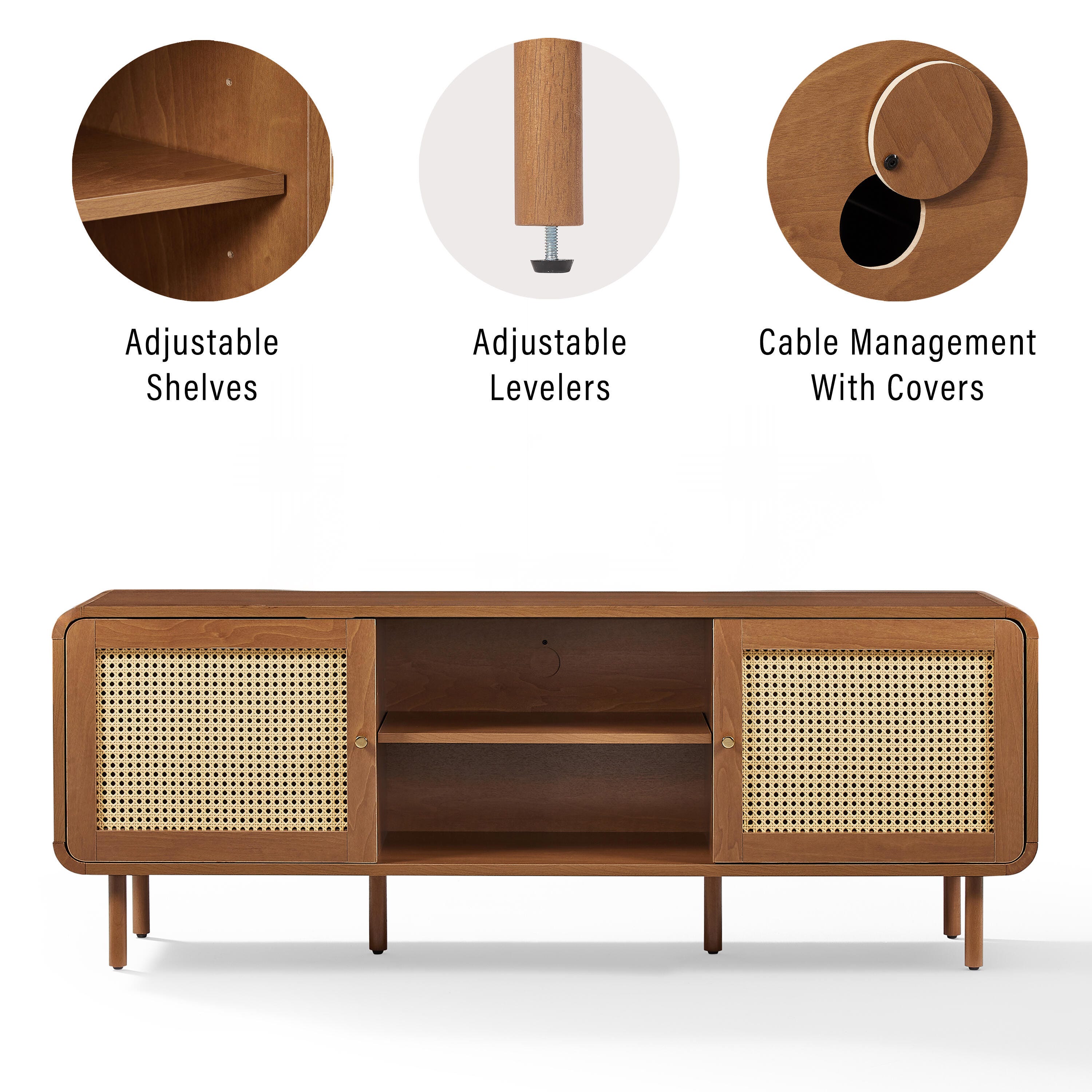CrosleyFurniture Nora 60" Record Player Cabinet, , large