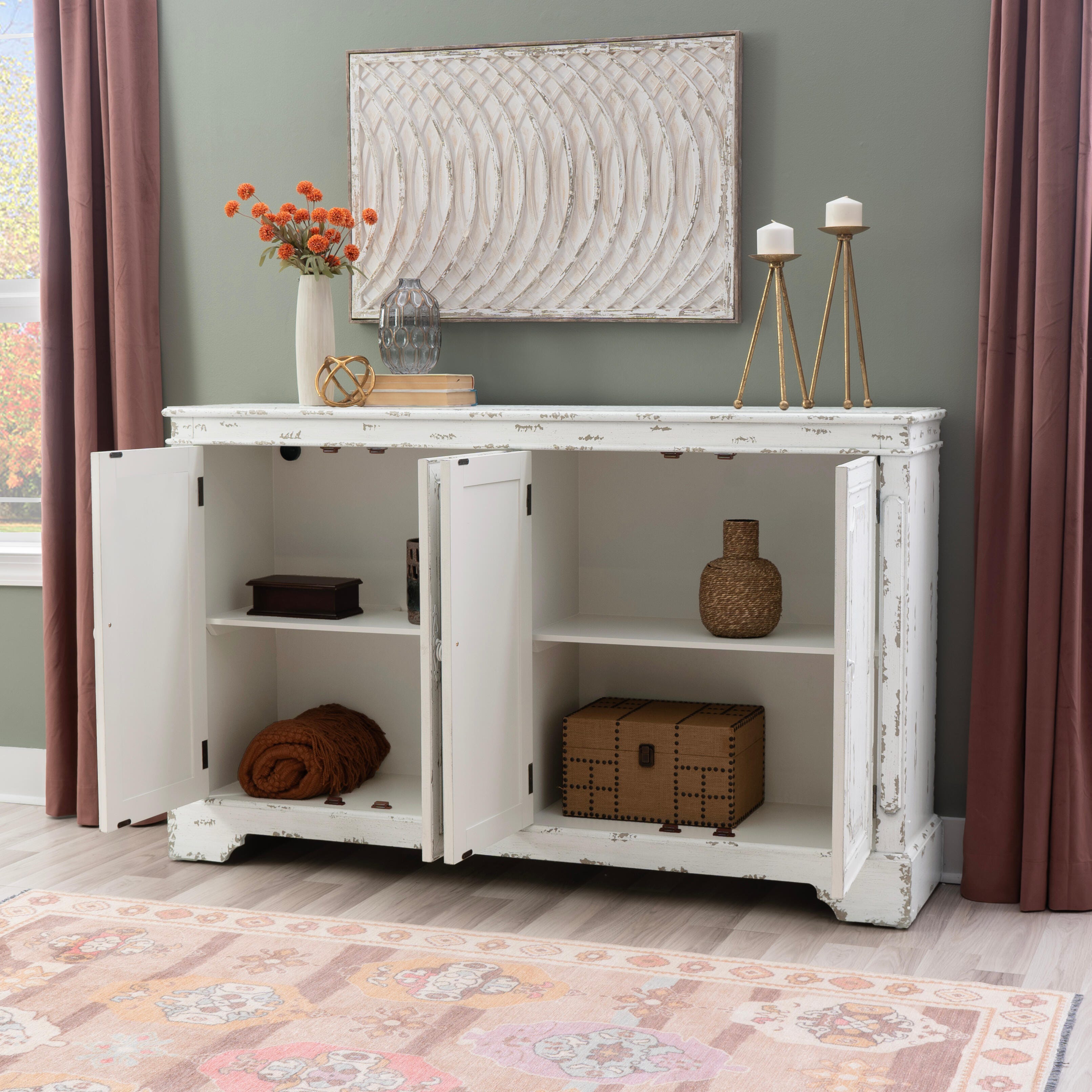 Linon Adelaide 65" Accent Cabinet, , large