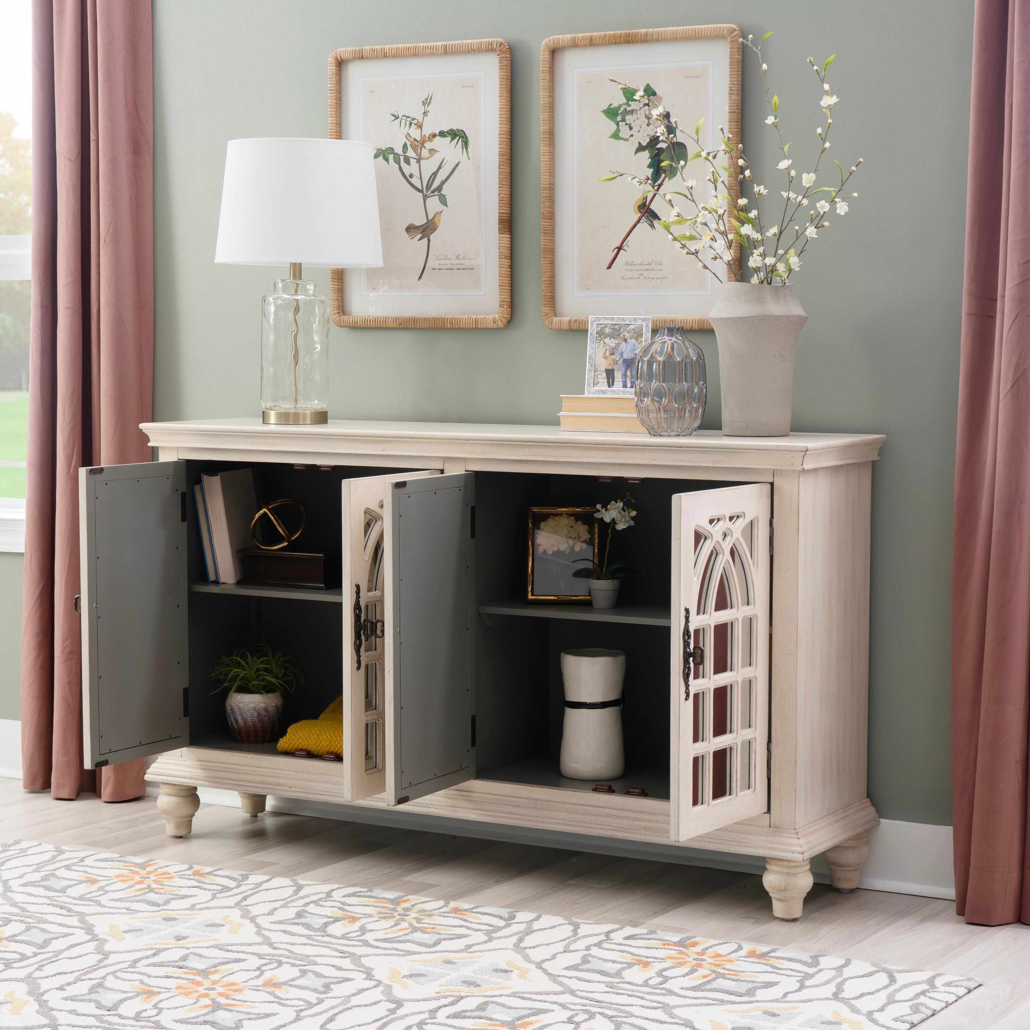 Linon Berkshire 60" Accent Cabinet, , large
