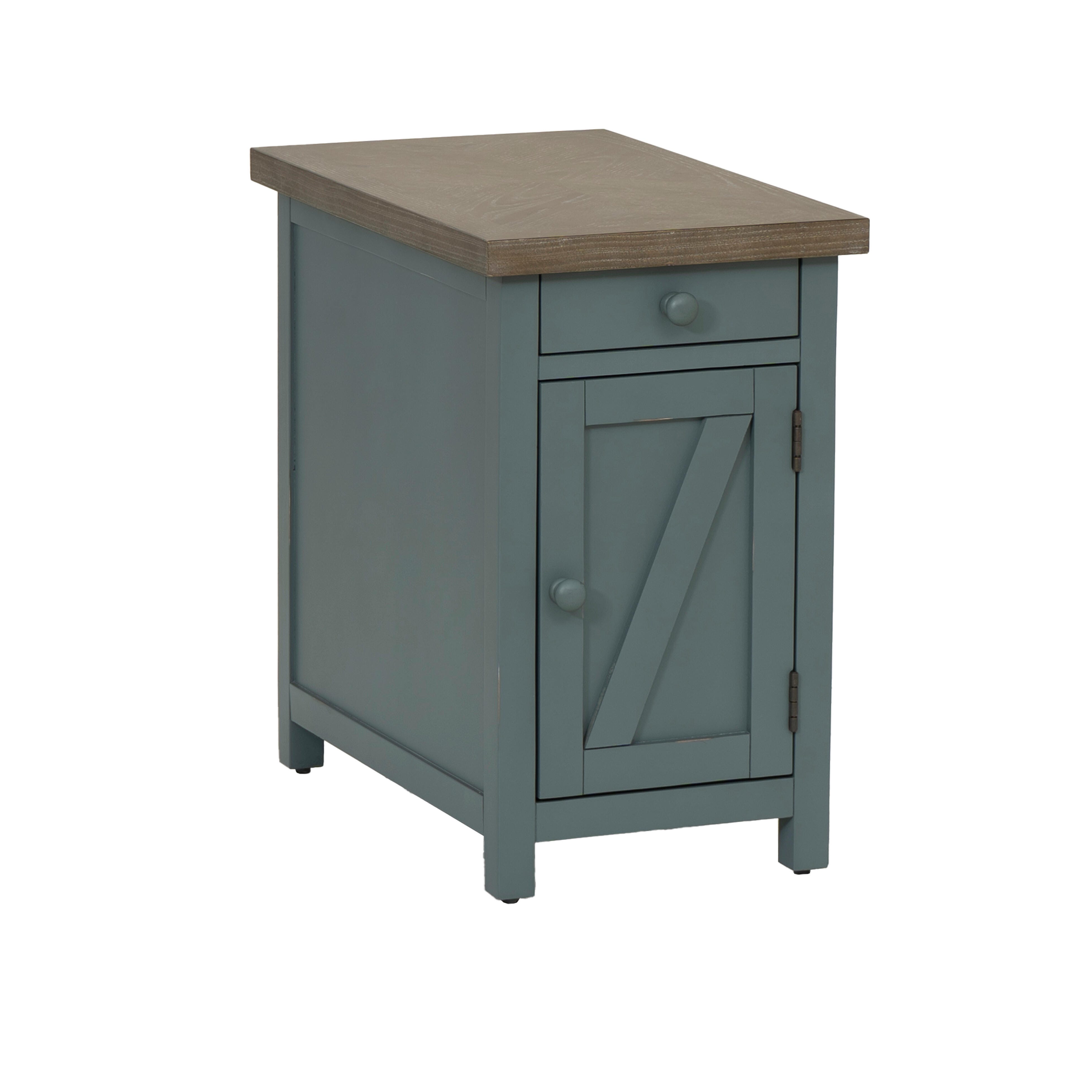 Linon Belsey Side Table, Blue, large