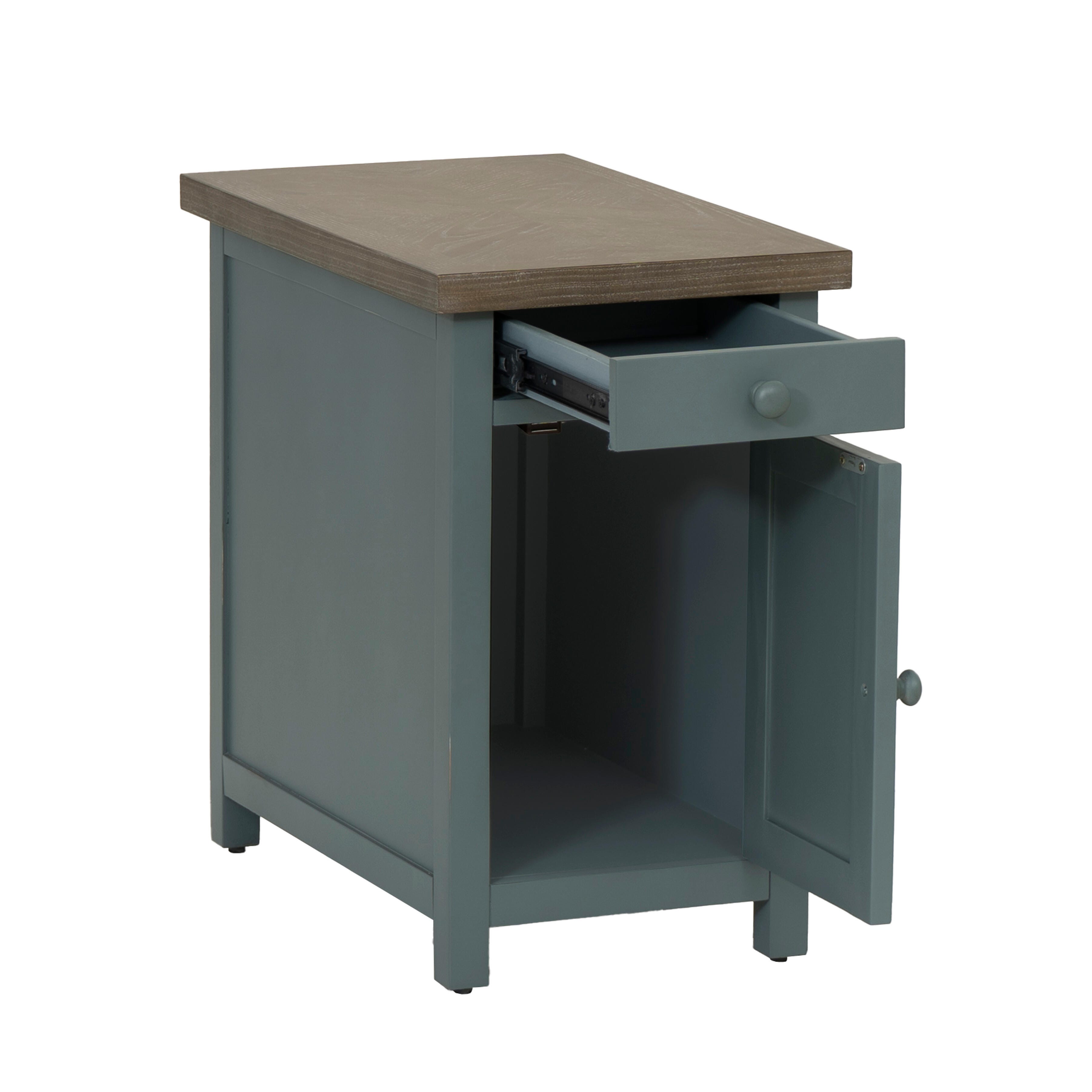 Linon Belsey Side Table, Blue, large