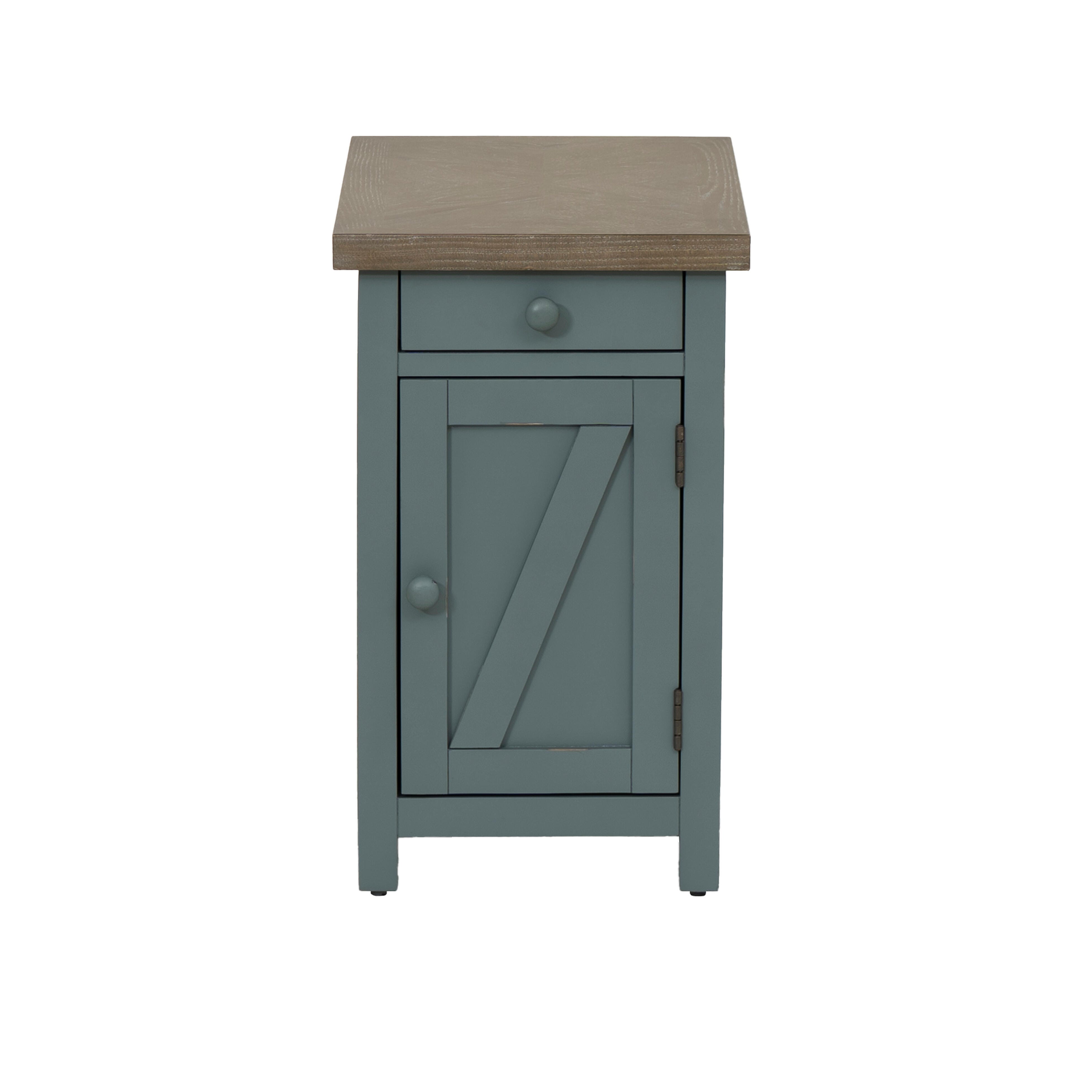 Linon Belsey Side Table, Blue, large