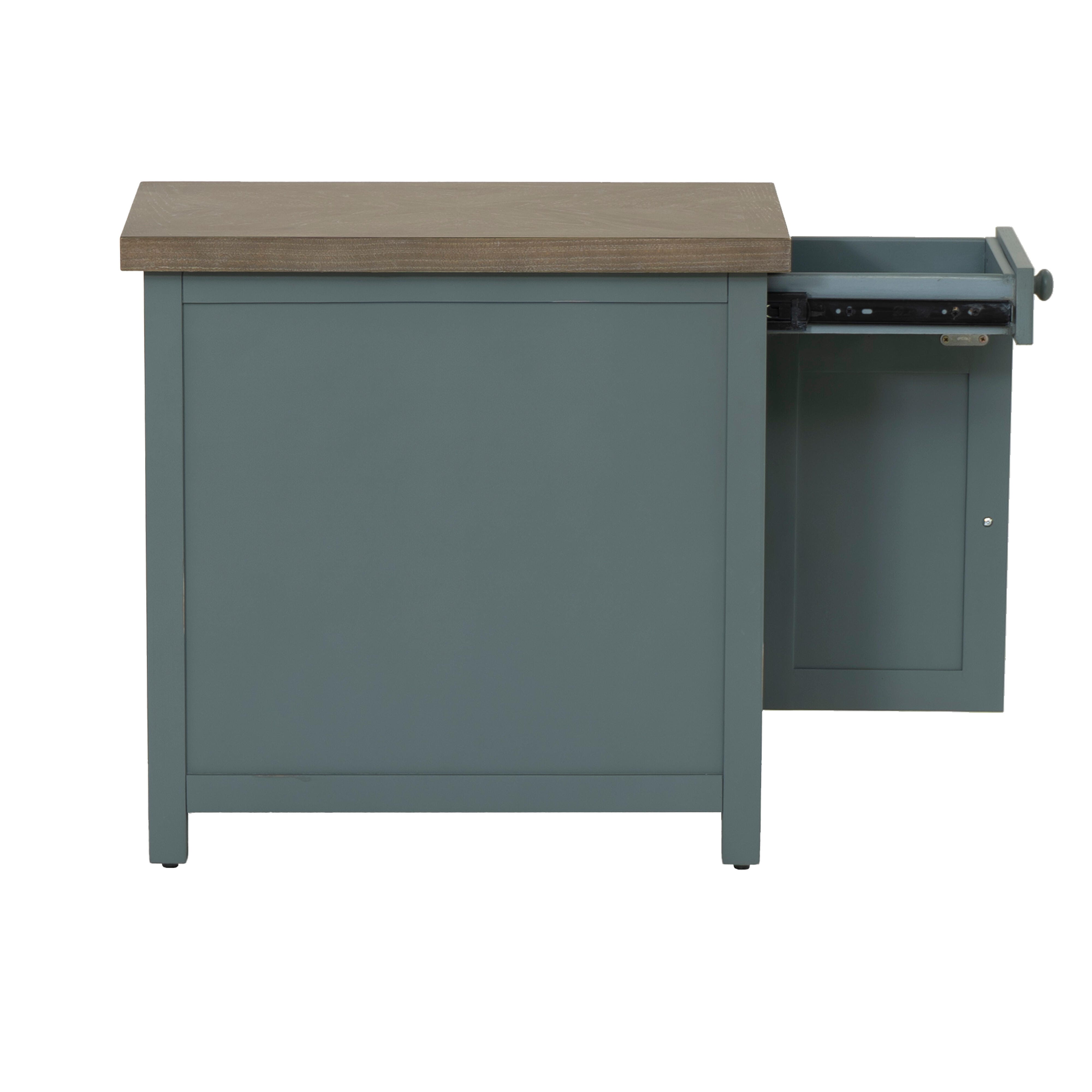 Linon Belsey Side Table, Blue, large