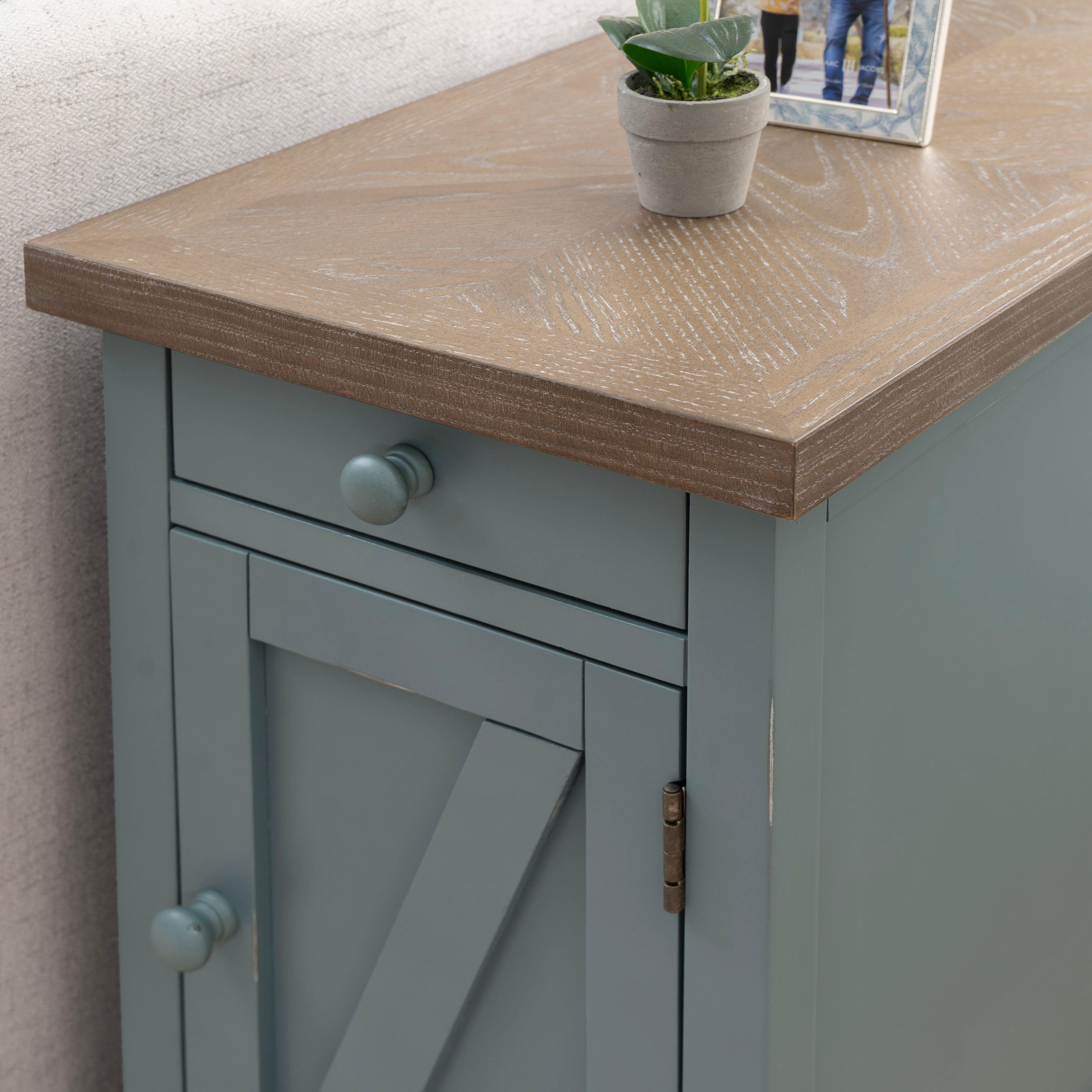 Linon Belsey Side Table, Blue, large