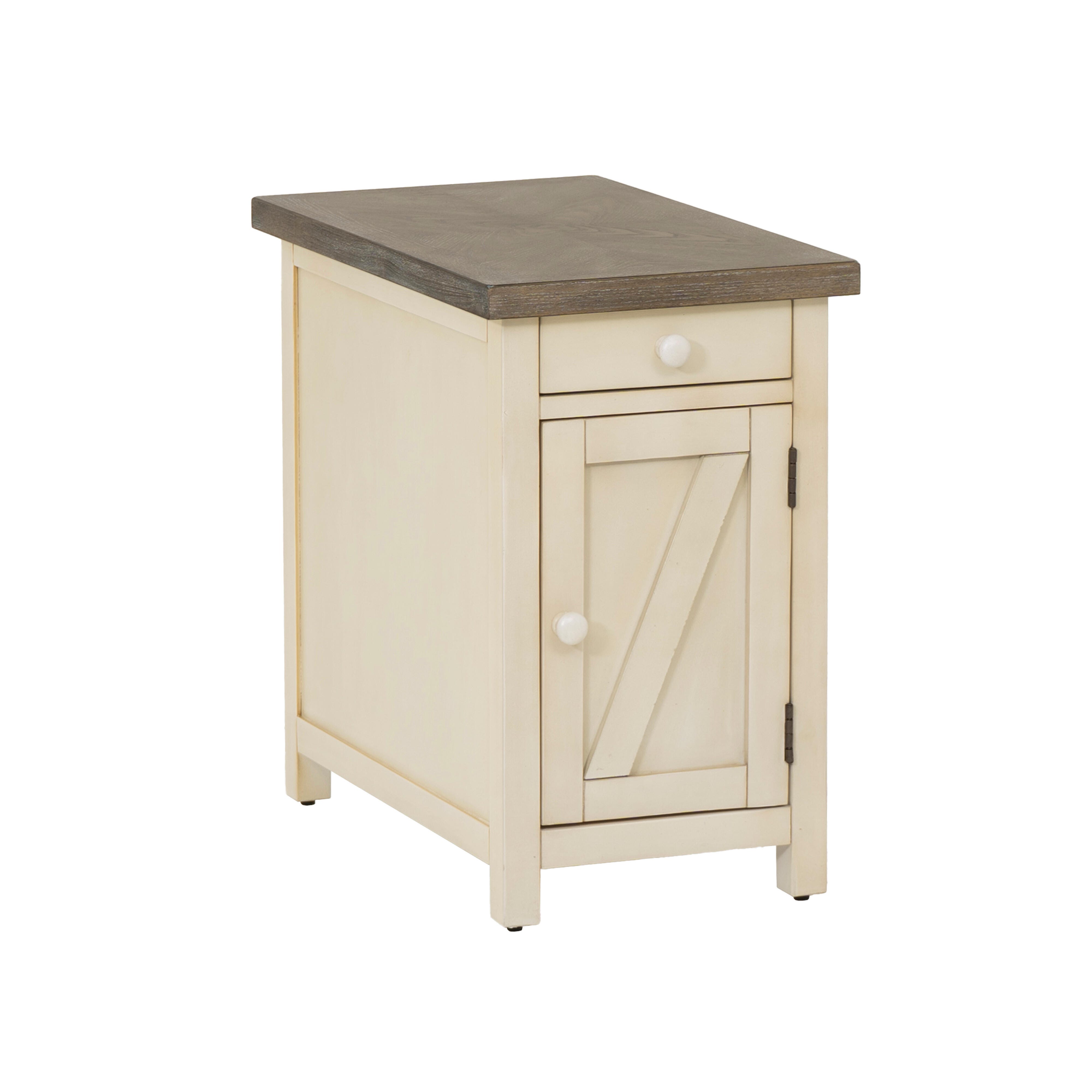 Linon Belsey Side Table, Cream, large