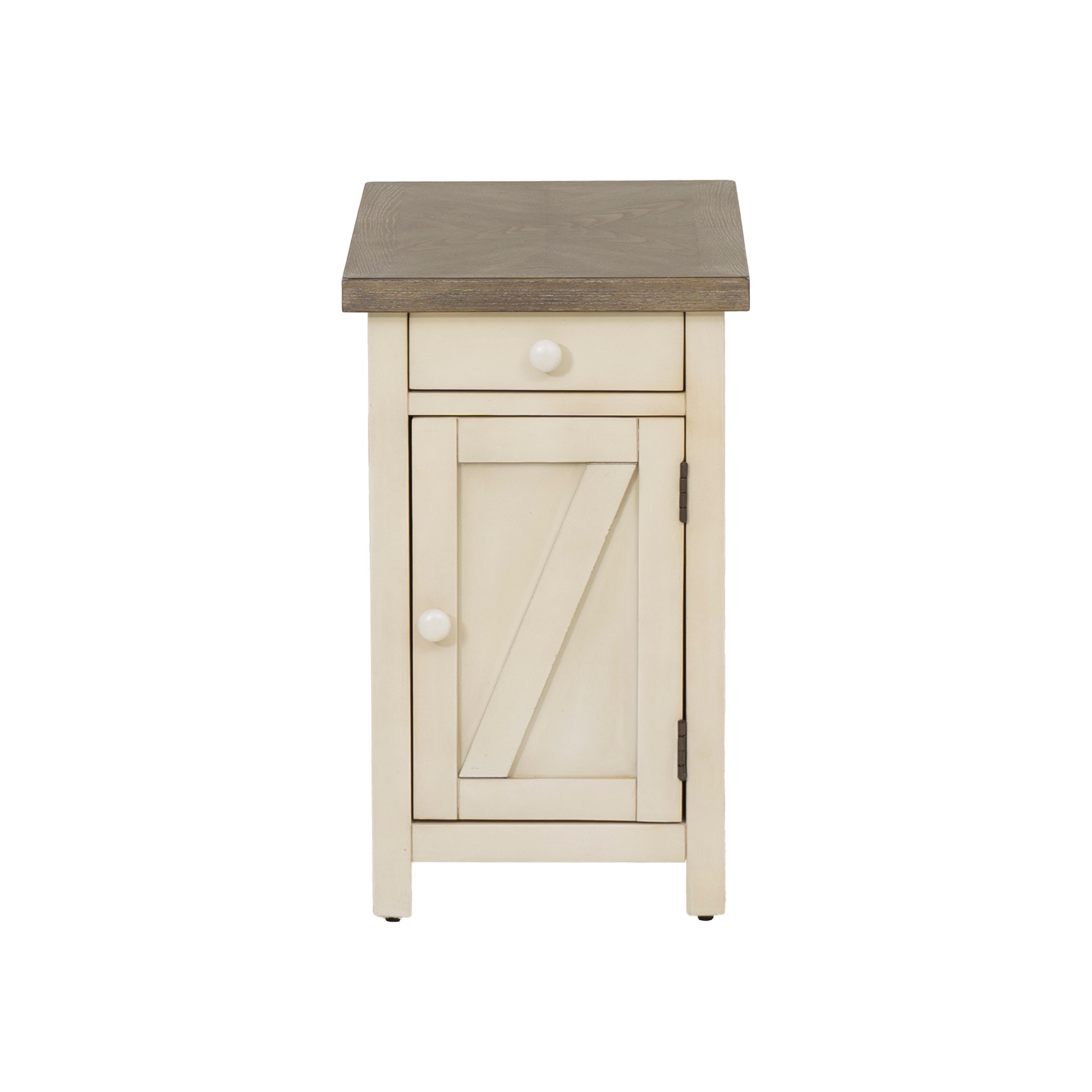 Linon Belsey Side Table, Cream, large