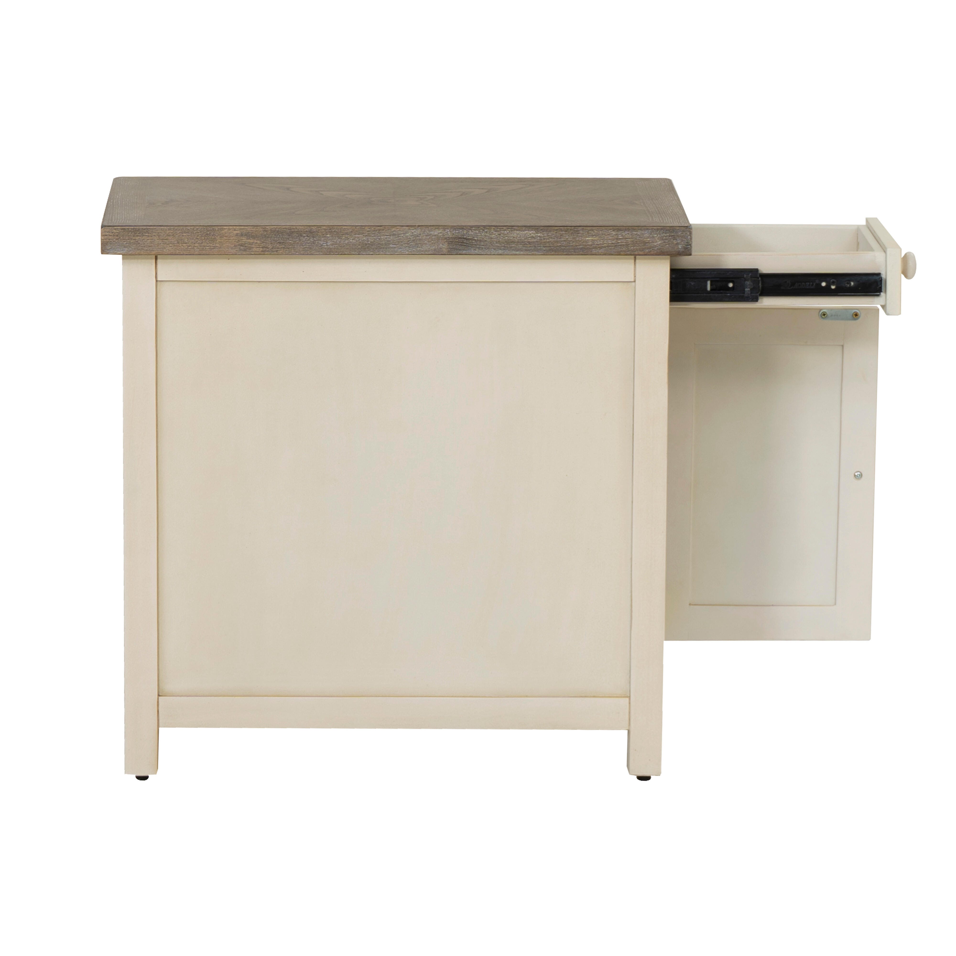 Linon Belsey Side Table, Cream, large