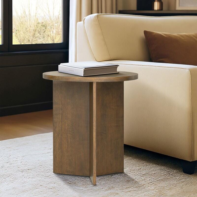 Martha Stewart Sadie Side Table, Walnut Brown, rollover