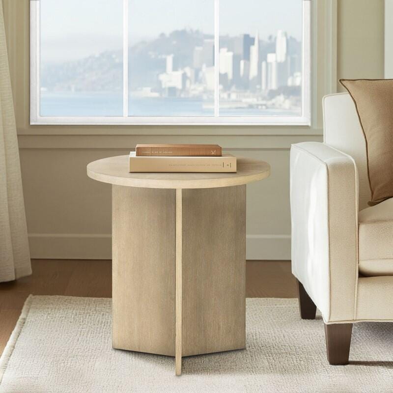 Martha Stewart Sadie Side Table, Greige, rollover