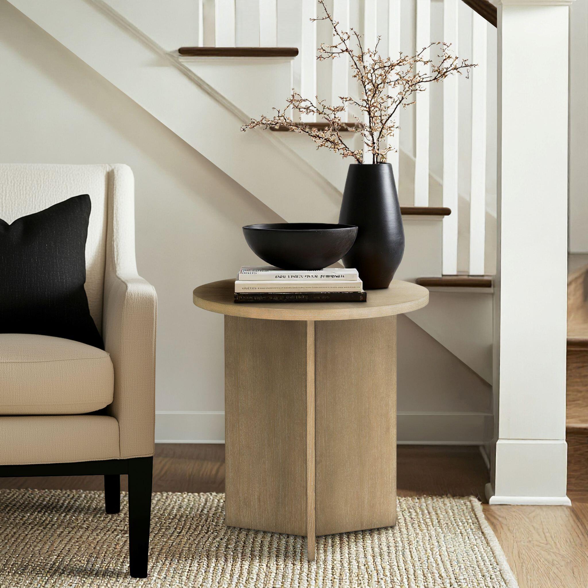 Martha Stewart Sadie Side Table, Greige, large