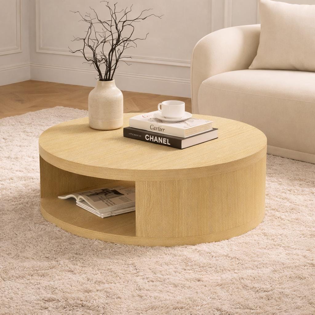 Manhattan Comfort Alure Coffee Table, Natural Oak, rollover