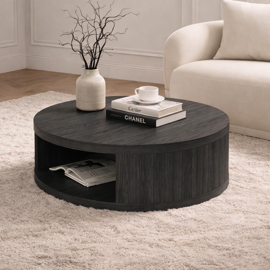 Manhattan Comfort Alure Coffee Table, Charcoal, rollover