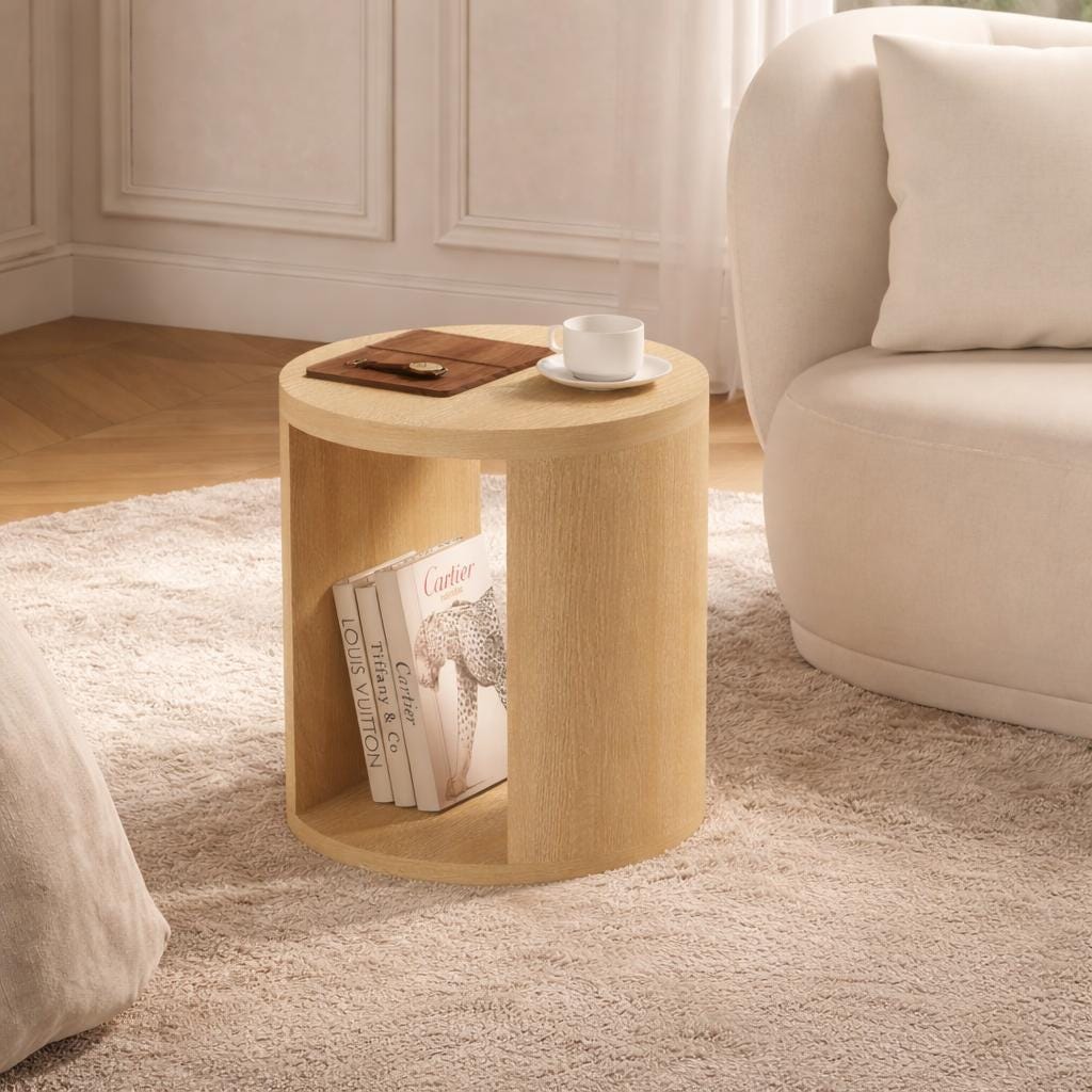 Manhattan Comfort Alure End Table, Natural Oak, rollover