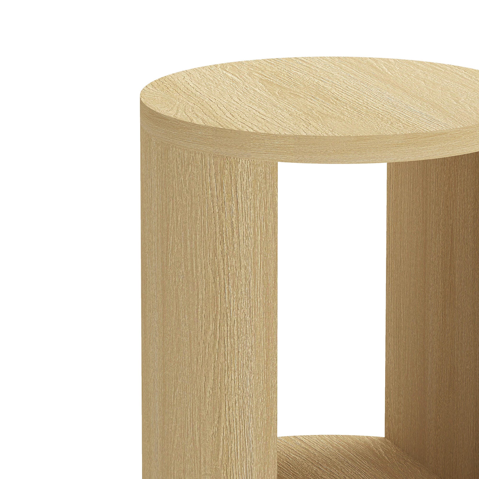 Manhattan Comfort Alure End Table, Natural Oak, large