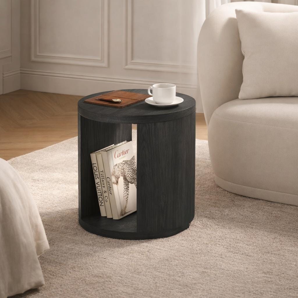 Manhattan Comfort Alure End Table, Charcoal, rollover