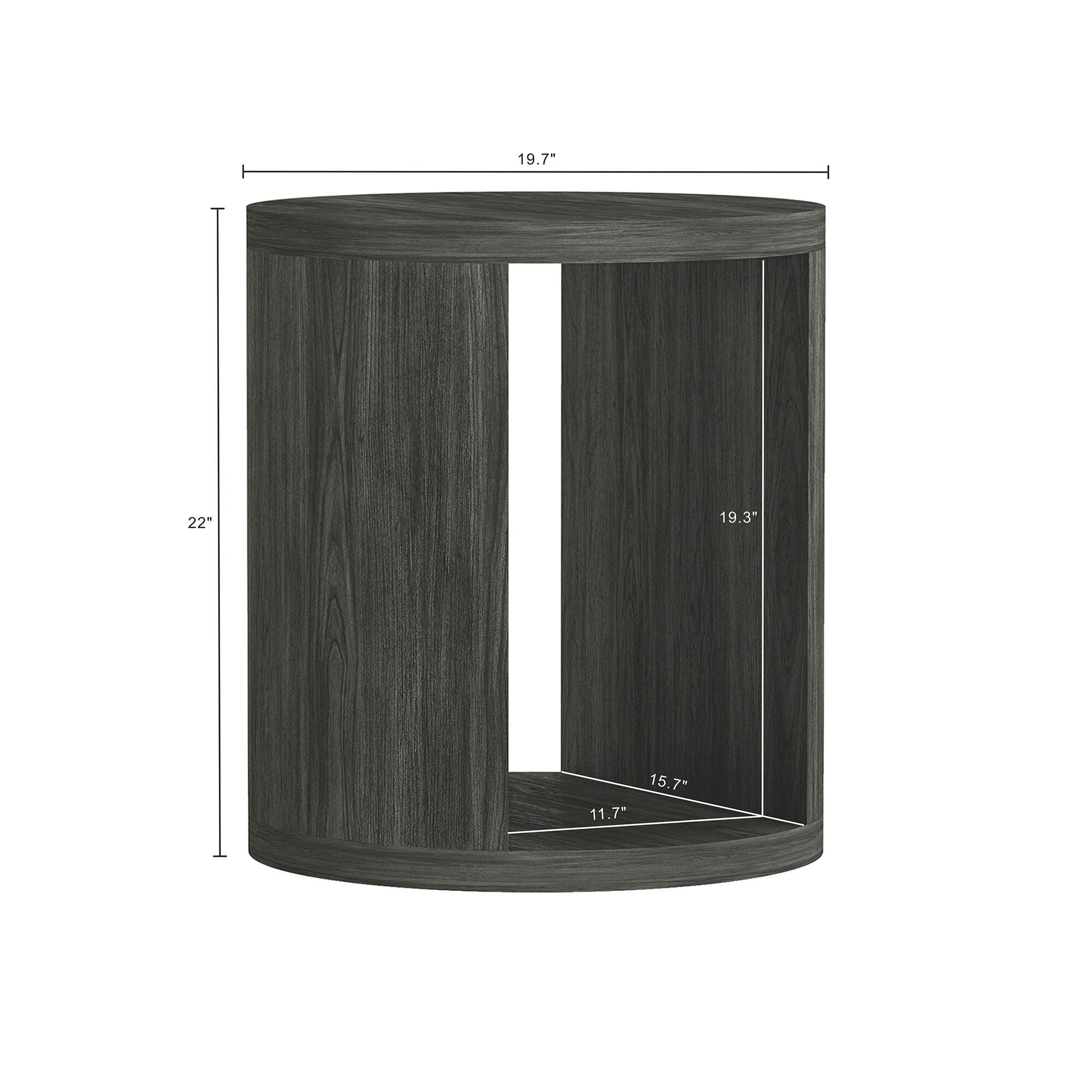 Manhattan Comfort Alure End Table, Charcoal, large