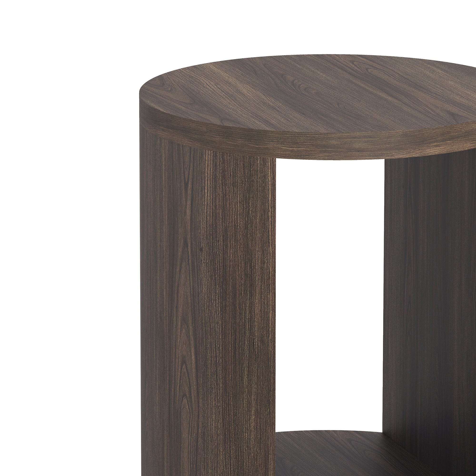 Manhattan Comfort Alure End Table, Walnut, large