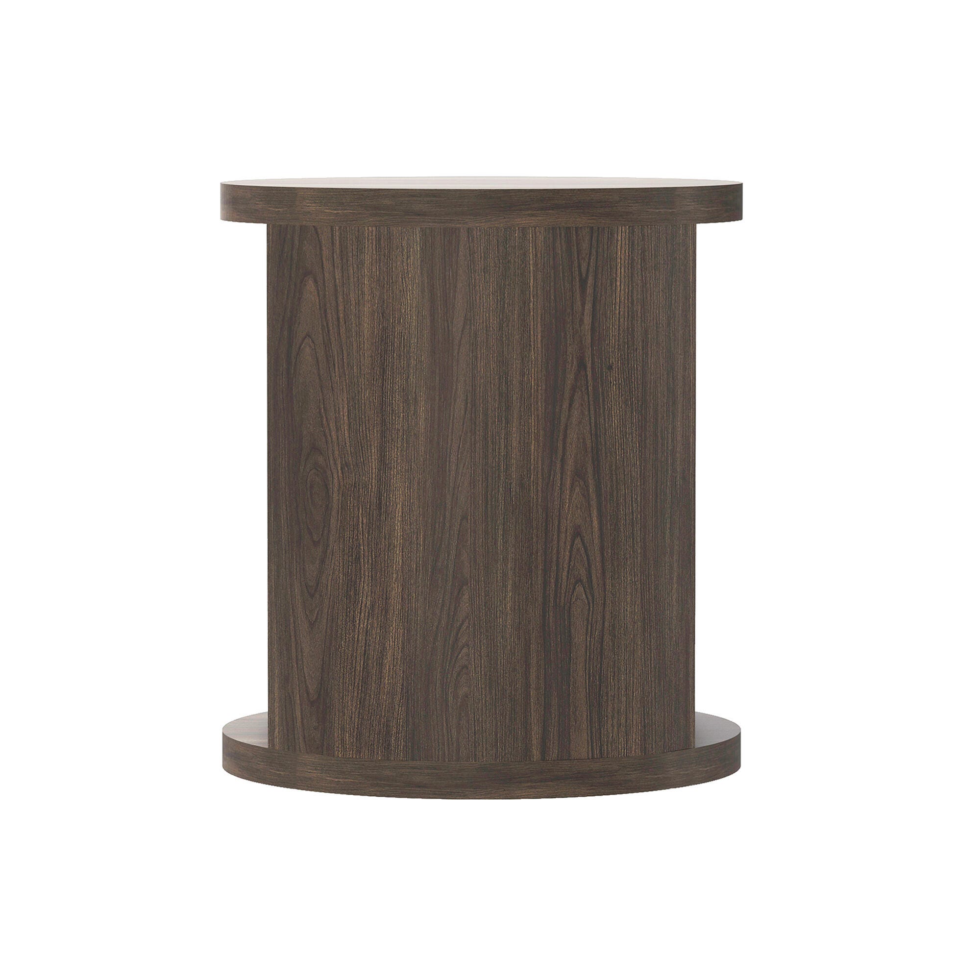 Manhattan Comfort Alure End Table, Walnut, large