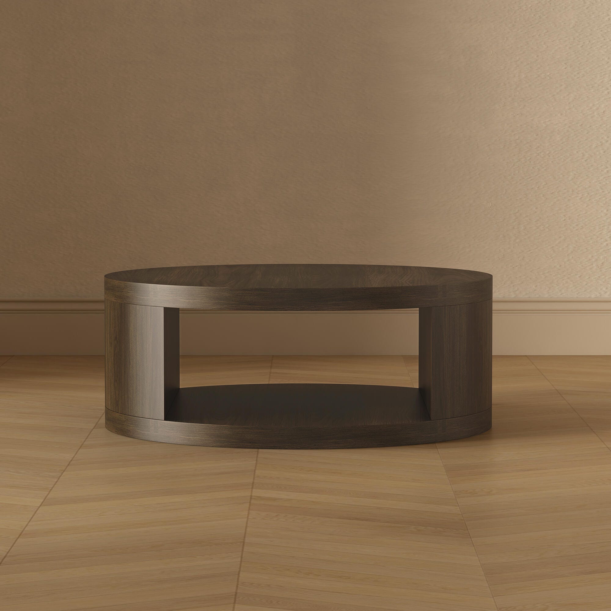 Manhattan Comfort Alure Coffee Table, Walnut, large