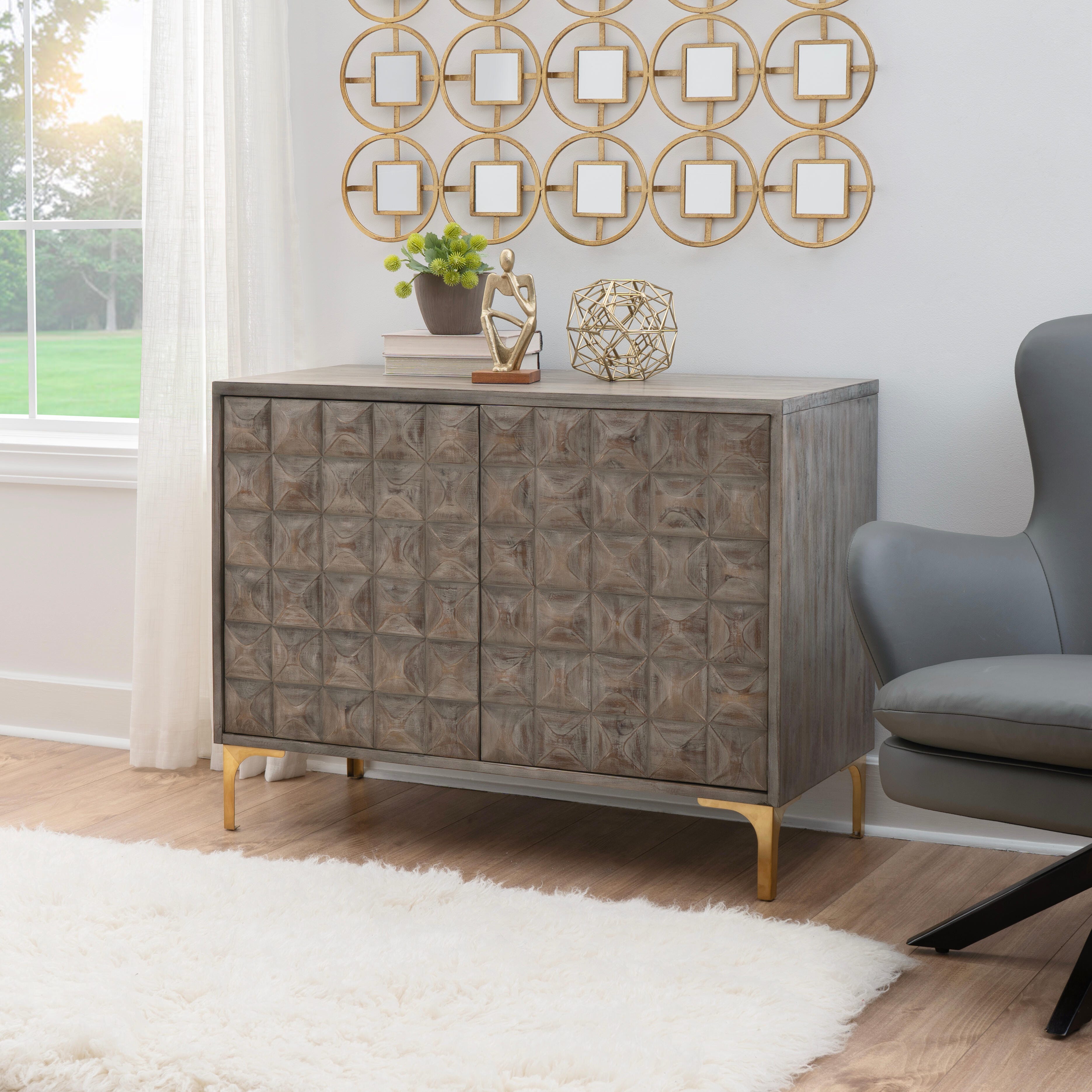 Linon Milo 41" Accent Cabinet, , rollover