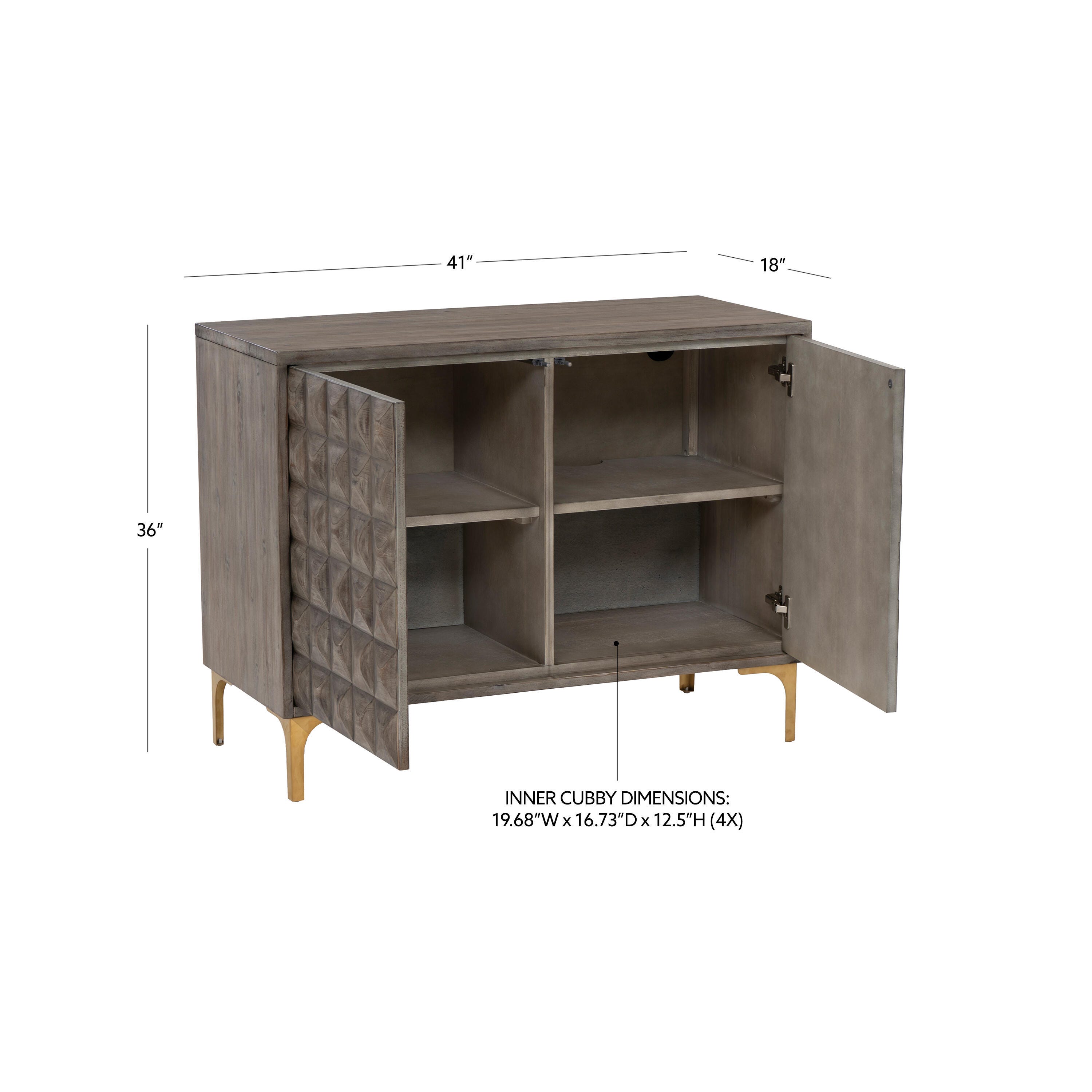 Linon Milo 41" Accent Cabinet, , large