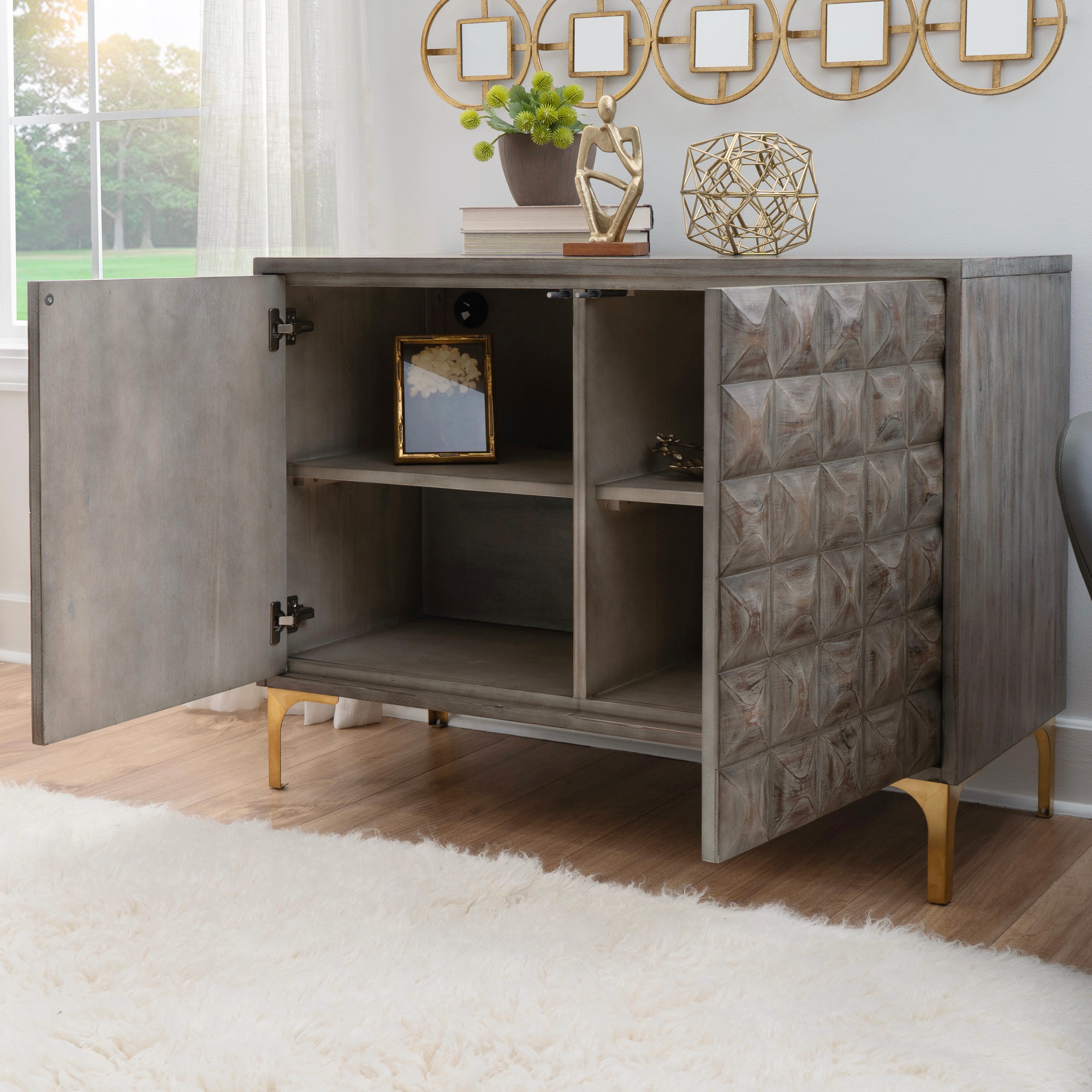 Linon Milo 41" Accent Cabinet, , large