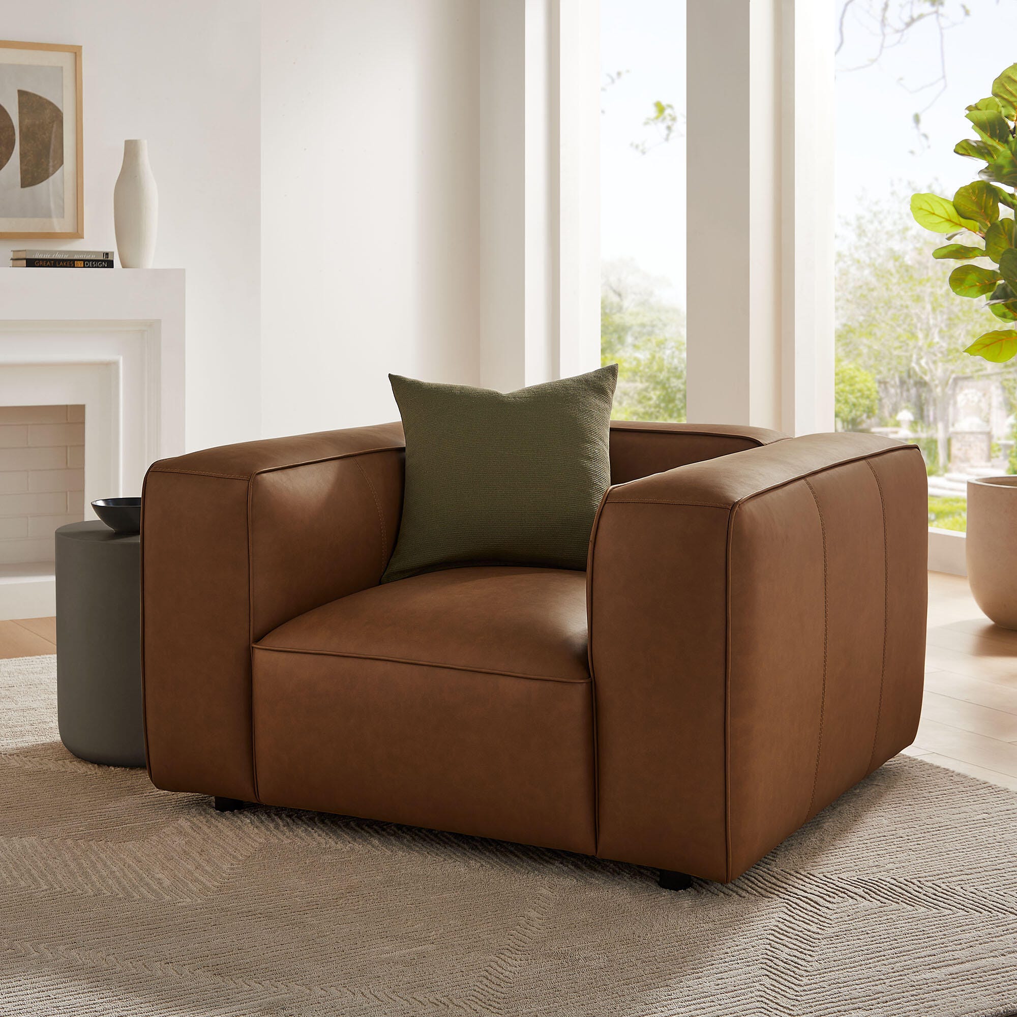 Modway Auren Oversized Chair, Coffee, rollover
