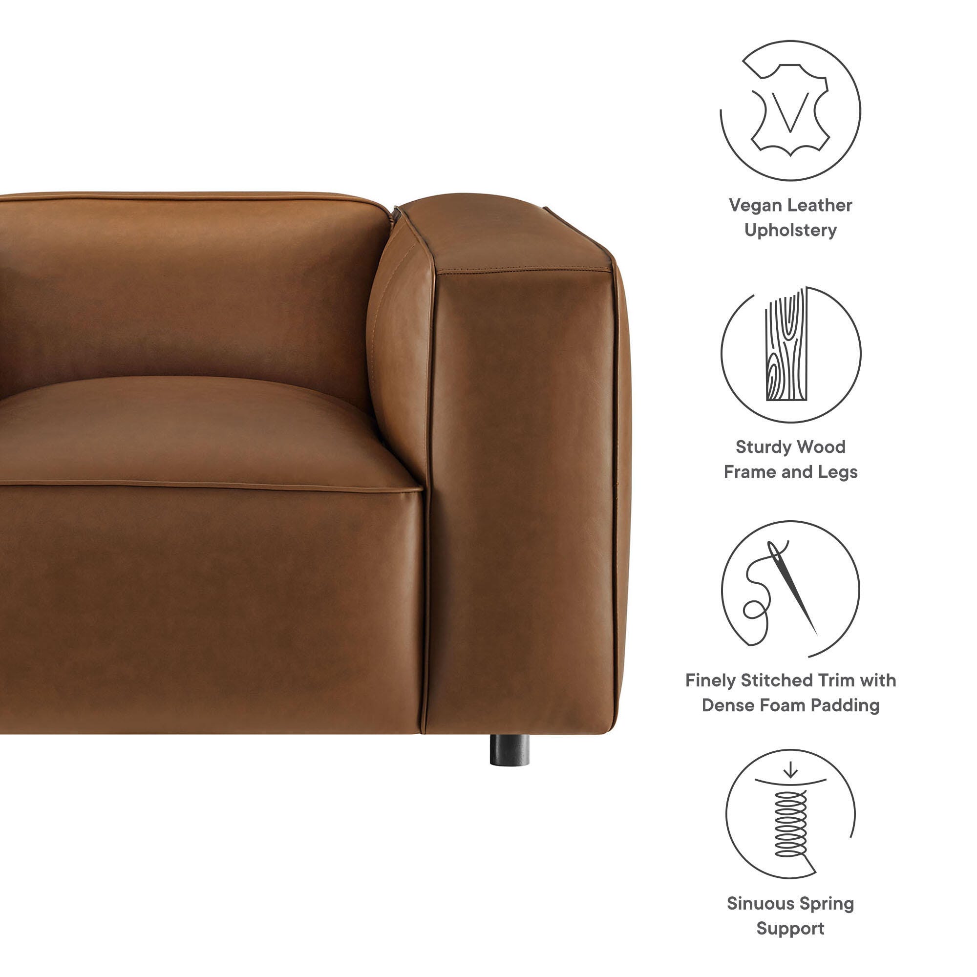 Modway Auren Oversized Chair, Coffee, large