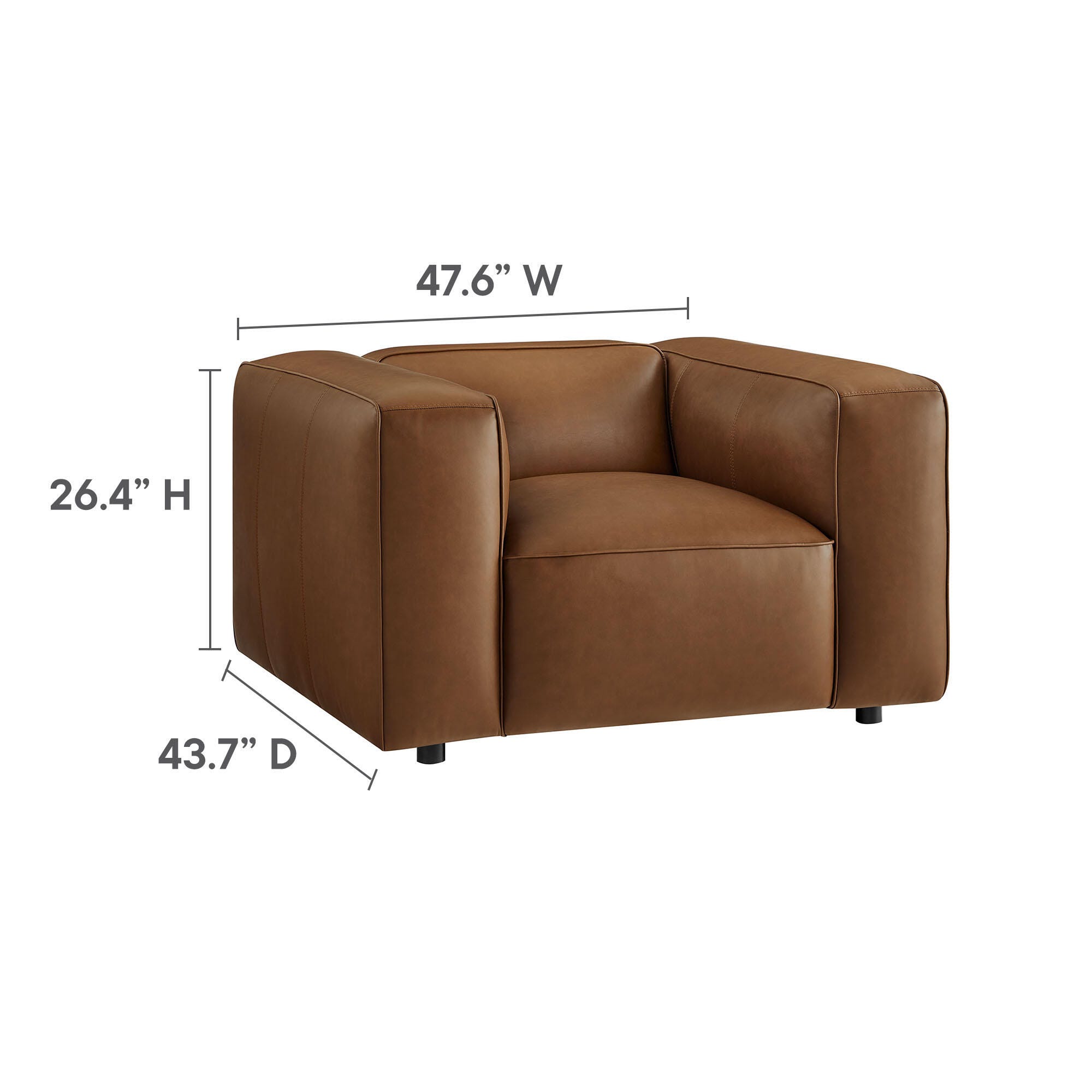Modway Auren Oversized Chair, Coffee, large
