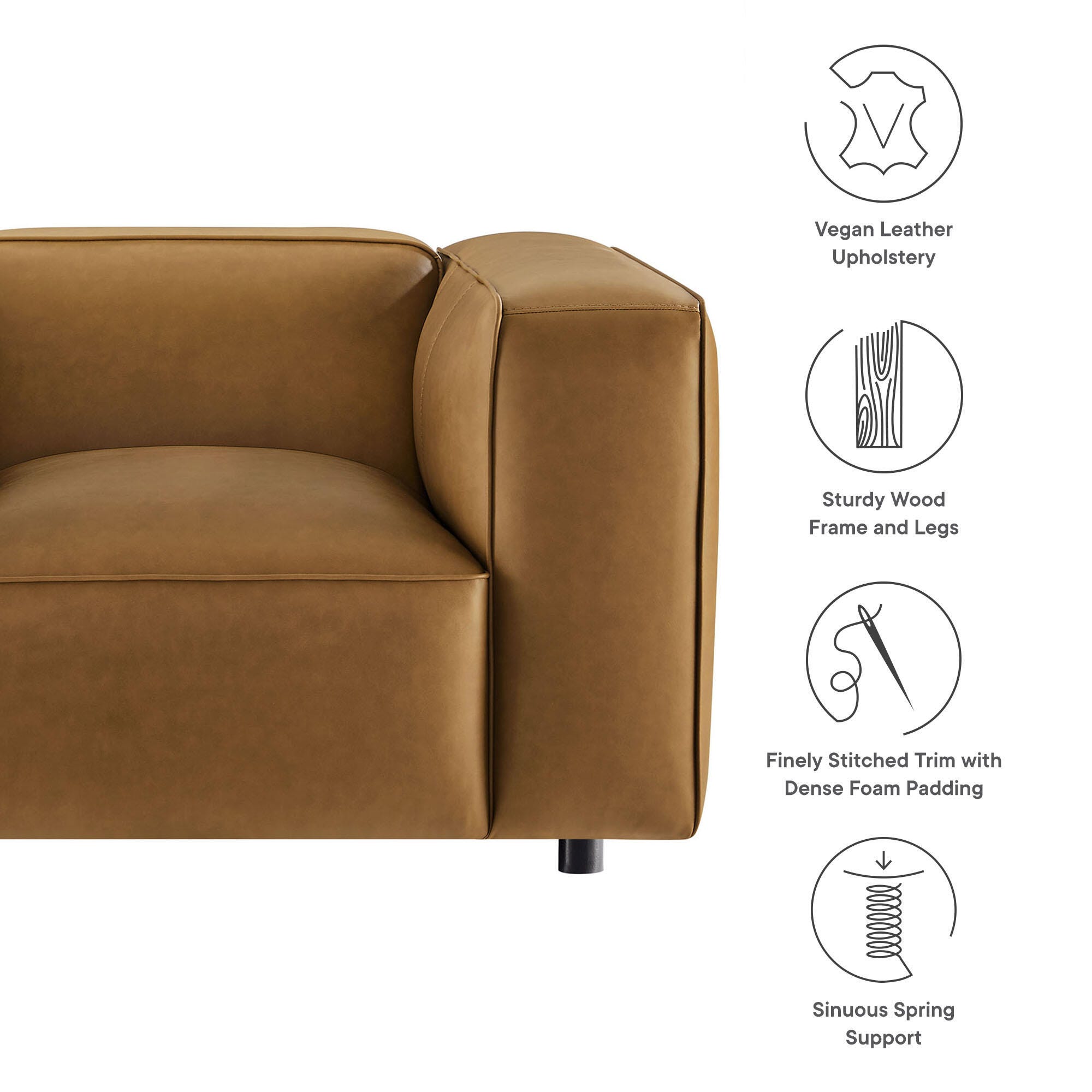 Modway Auren Oversized Chair, Camel, large
