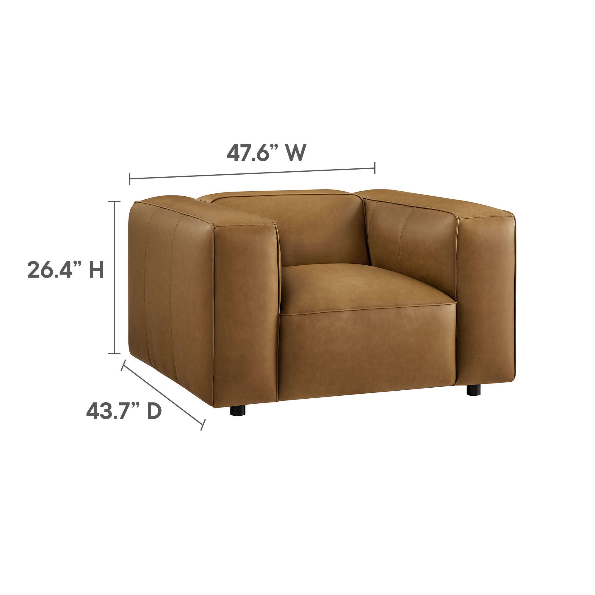 Modway Auren Oversized Chair, Camel, large