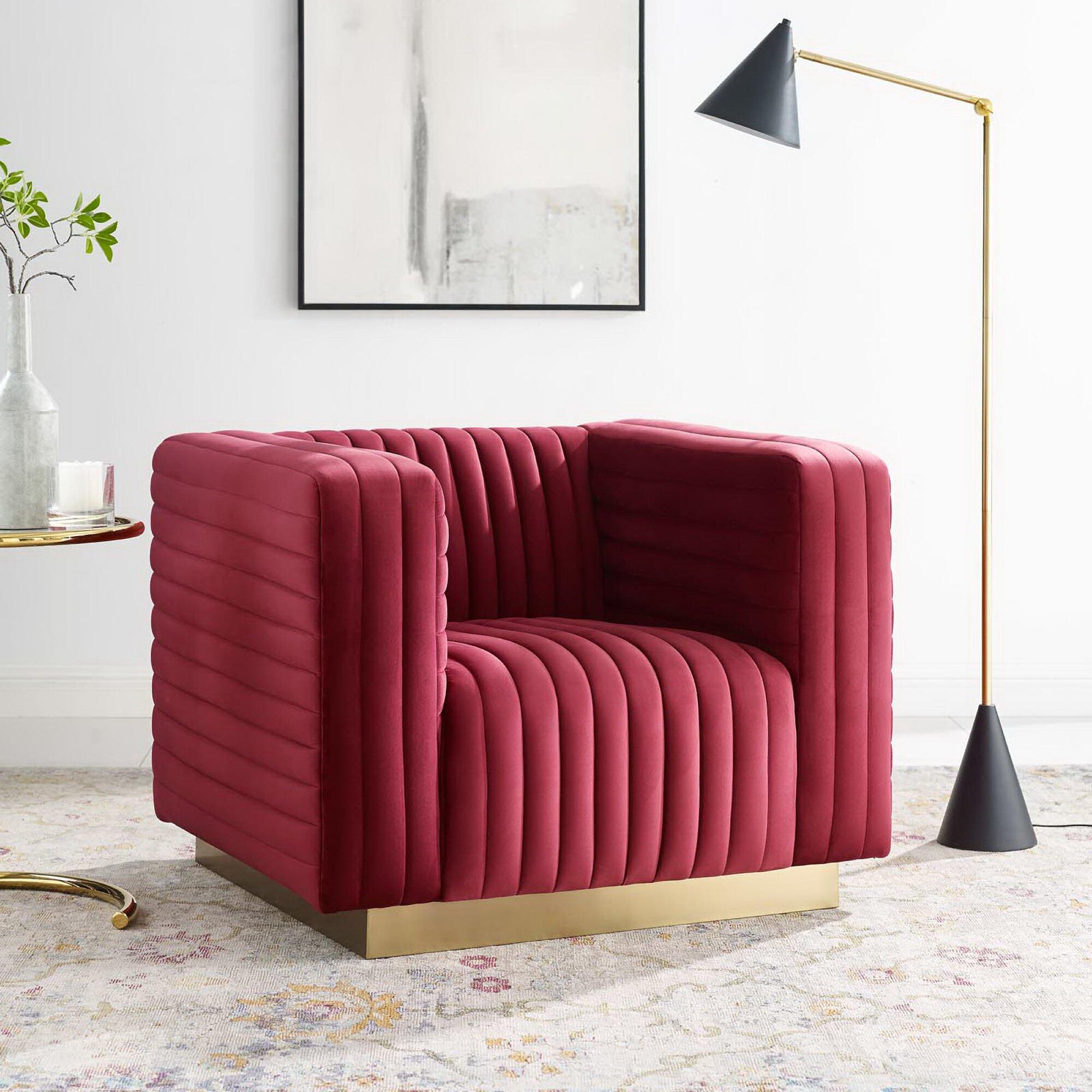 Modway Charisma Accent Chair, Maroon, rollover