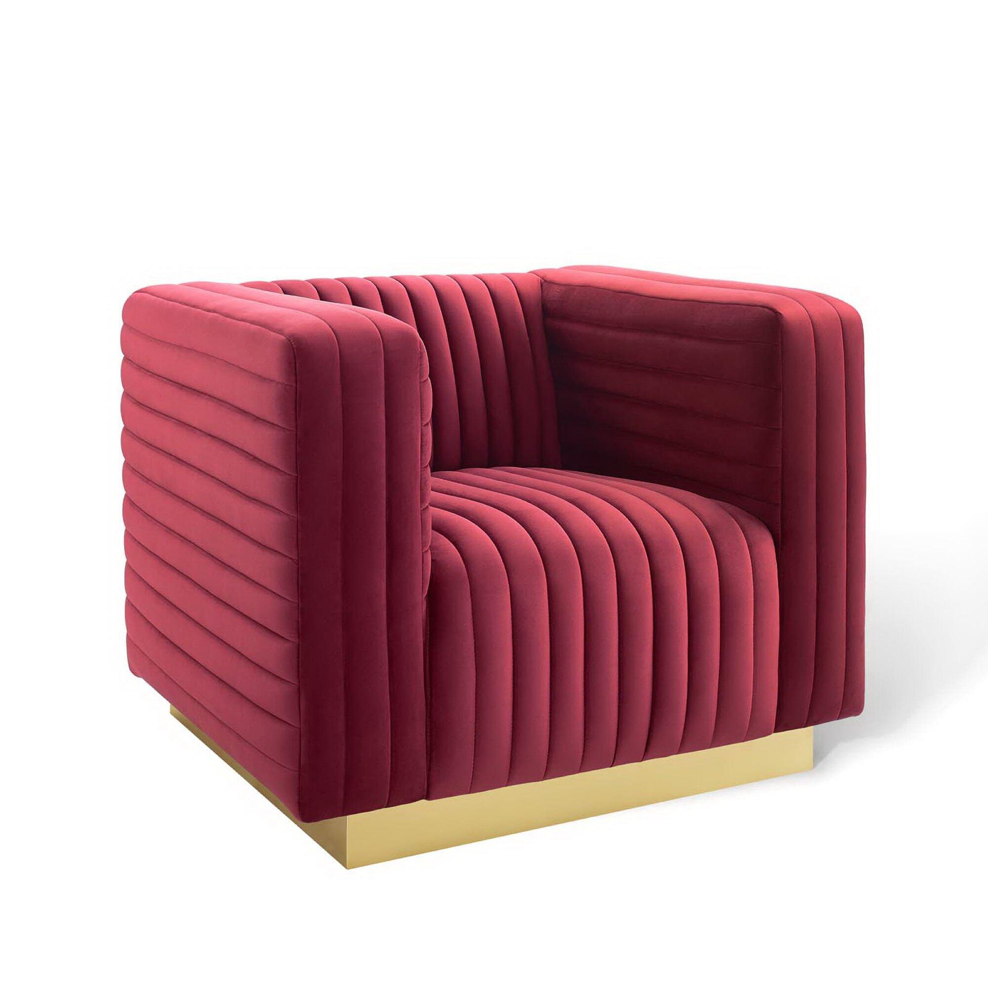 Modway Charisma Accent Chair, Maroon, large