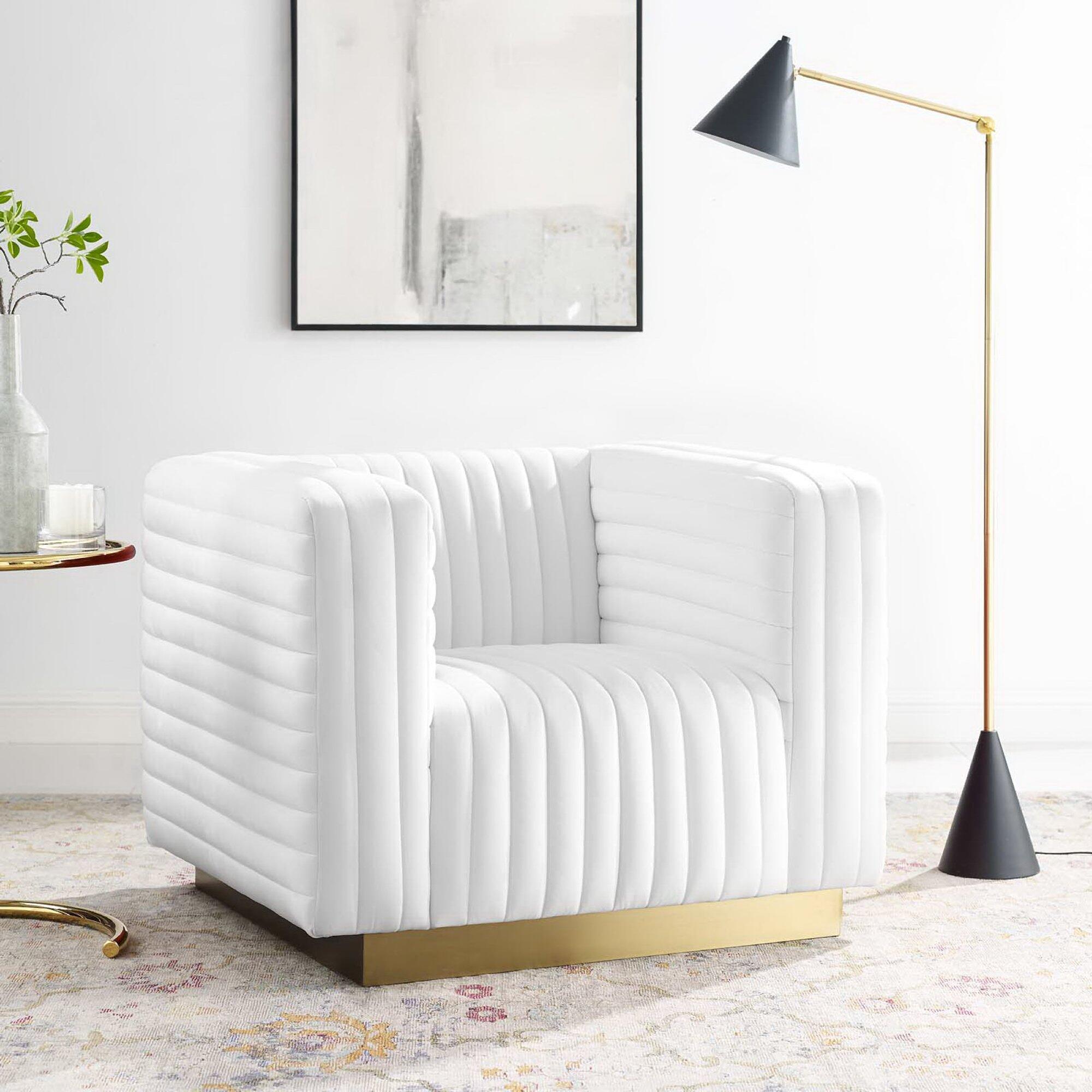 Modway Charisma Accent Chair, White, rollover